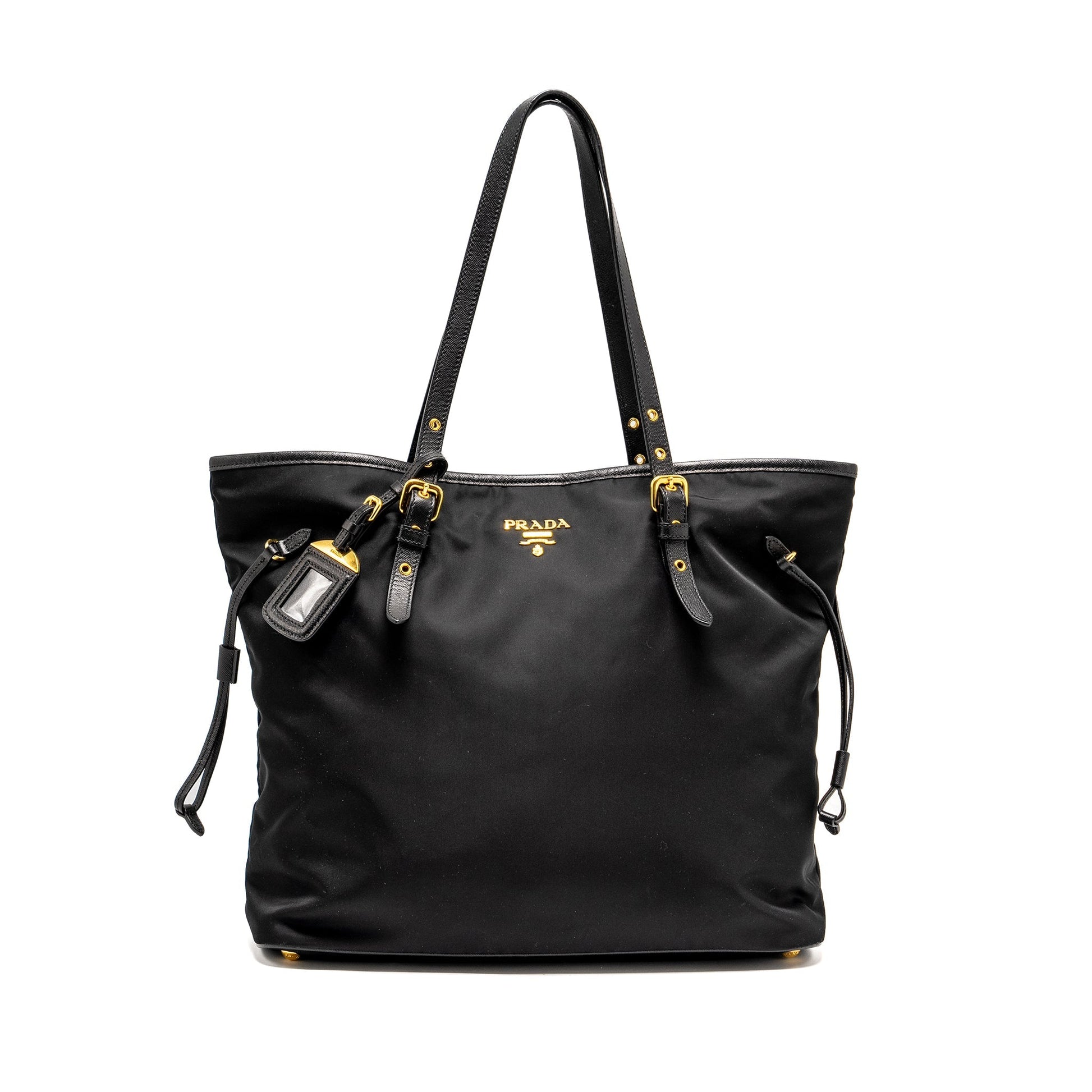 Prada Tote Purse Handbag Canvas Black Tote Bag