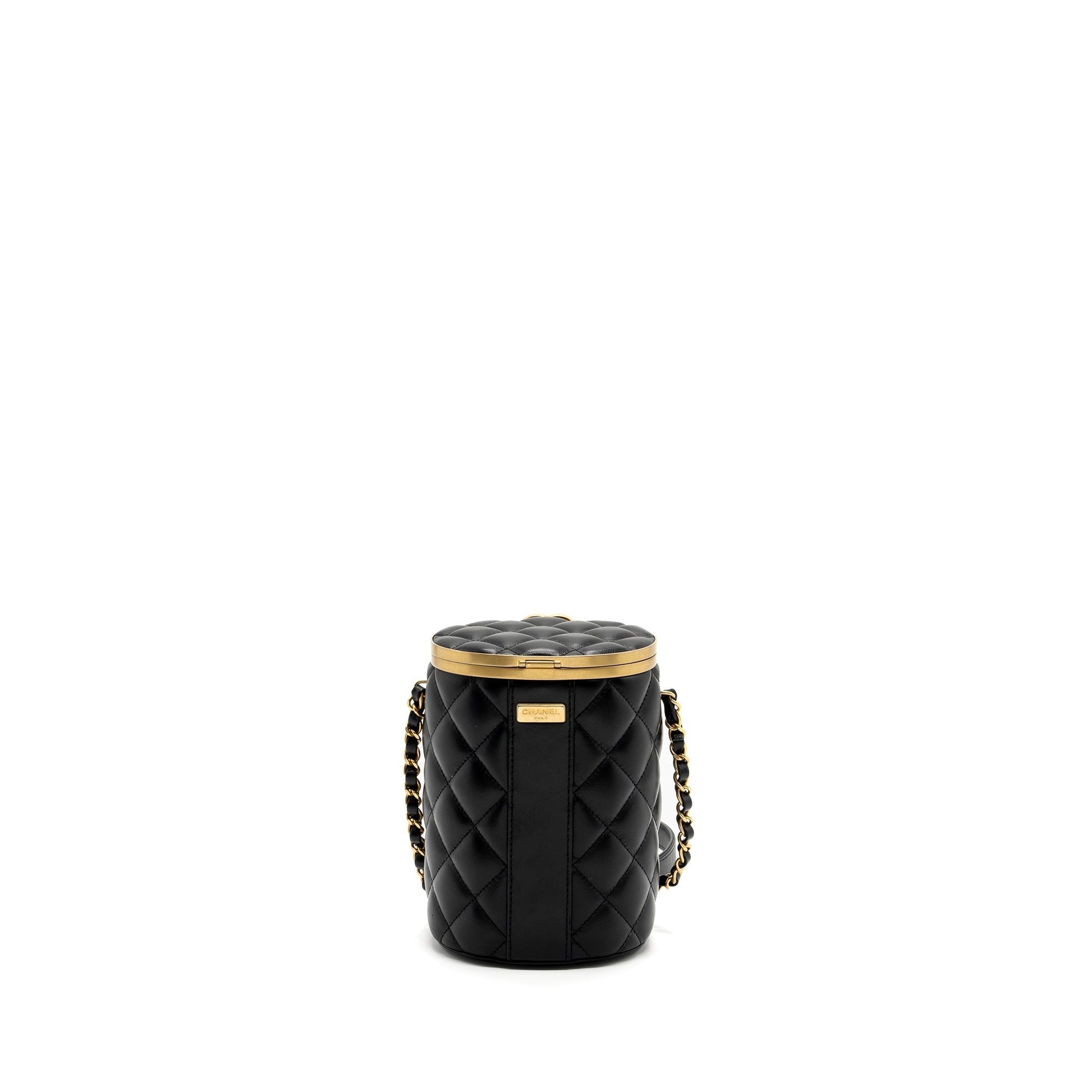 Chanel 21A Vanity Lambskin GHW Microchip Black Handbag