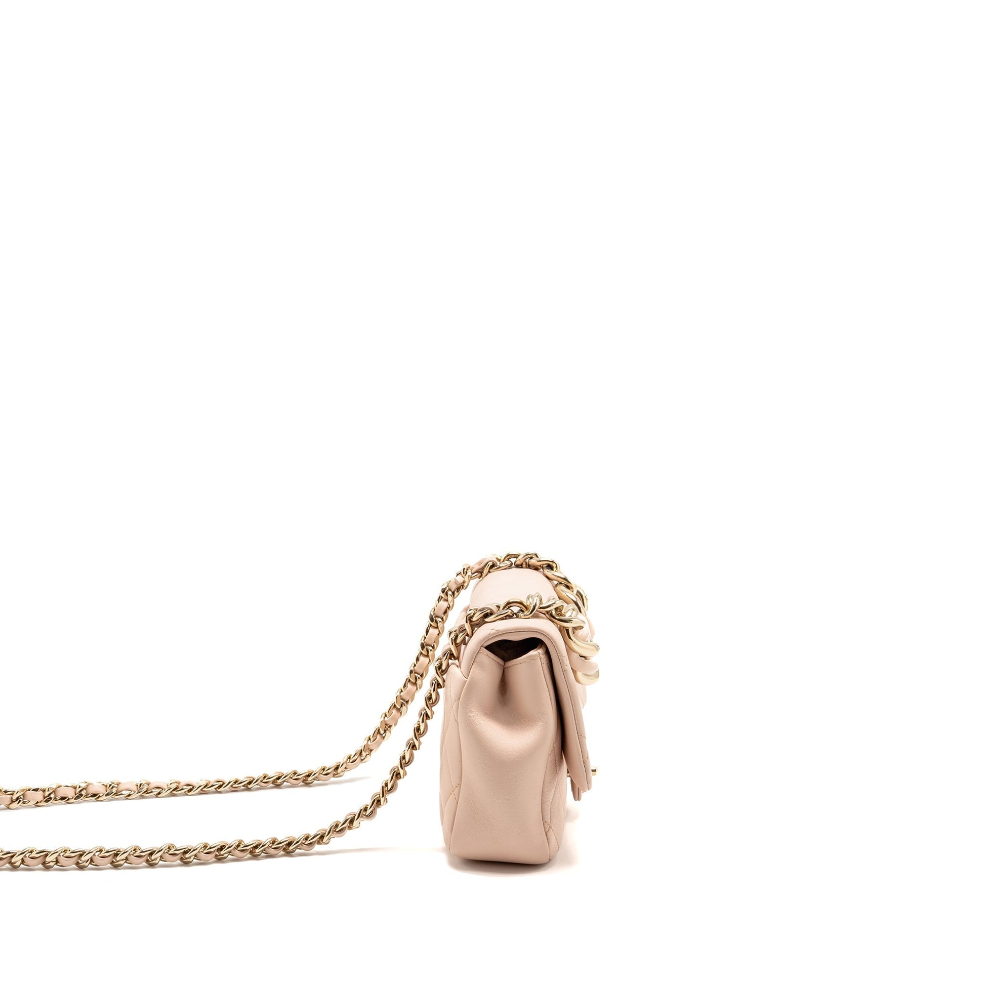 Chanel Giant Top Handle Rectangular Flap Lambskin Pink Shoulder Bag