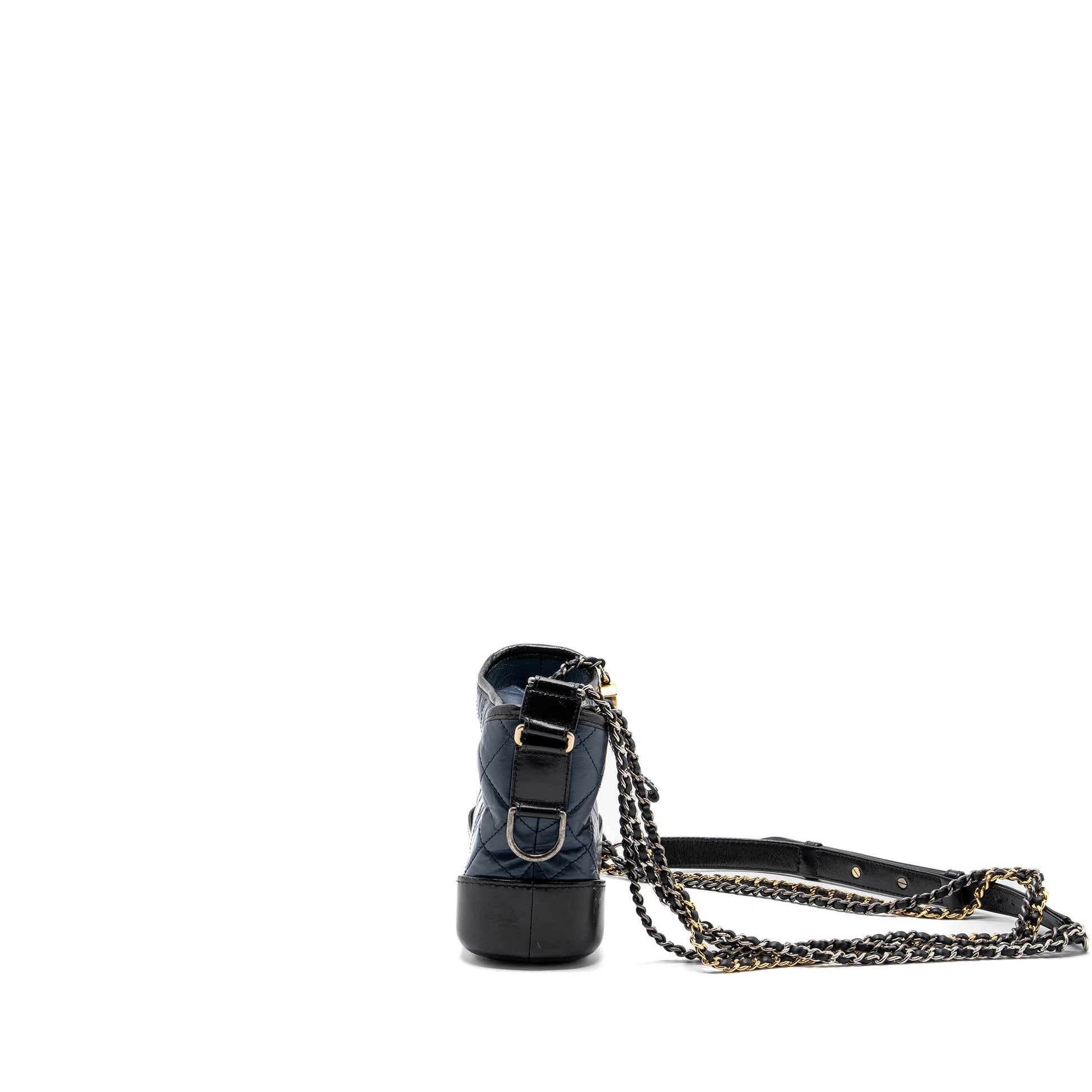 Chanel gabrielle hobo calfskin hardware Multicolor Black Blue Small Shoulder Bag