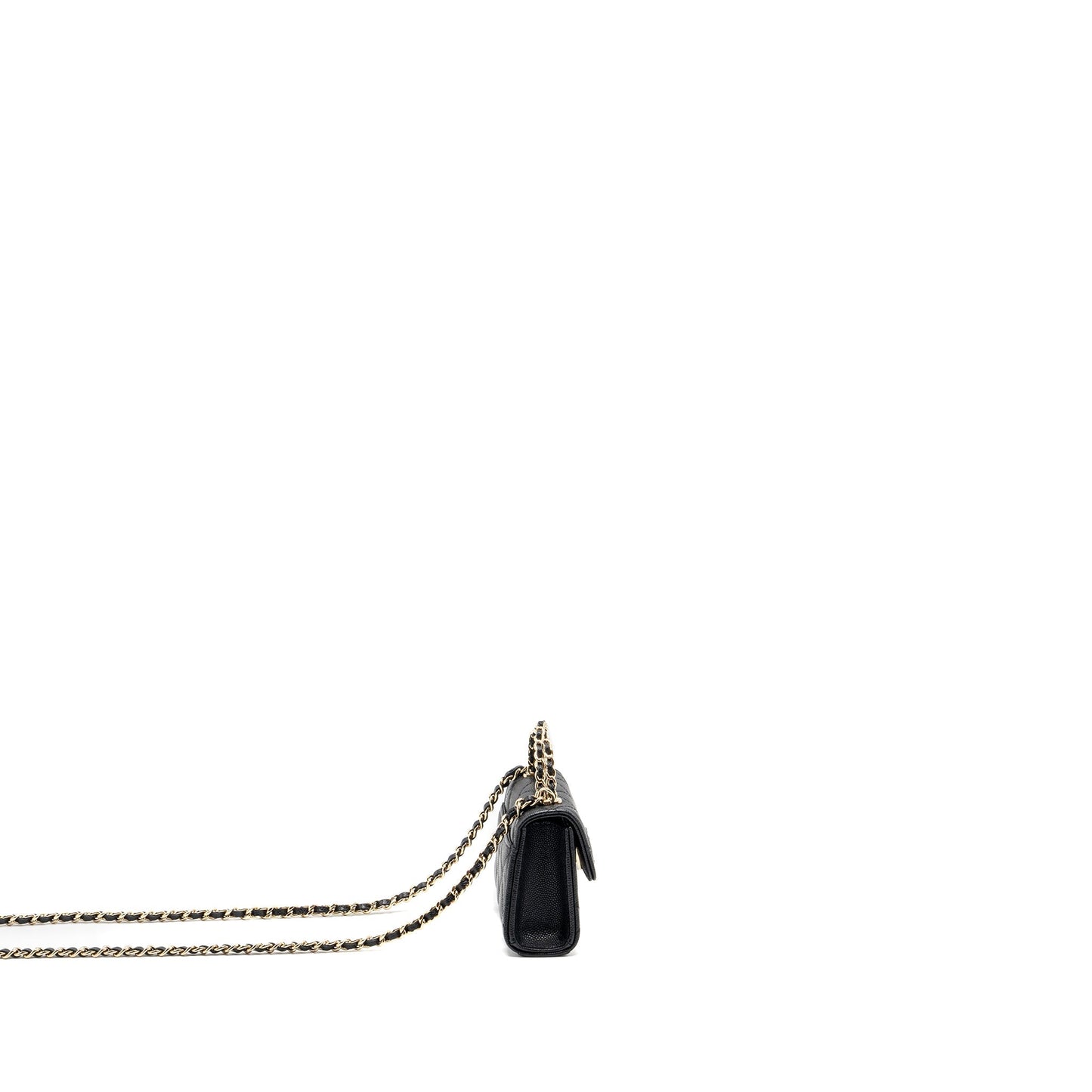 Chanel Top Handle Flap Caviar LGHW Microchip Black Shoulder Bag Black Lghwmicrochip