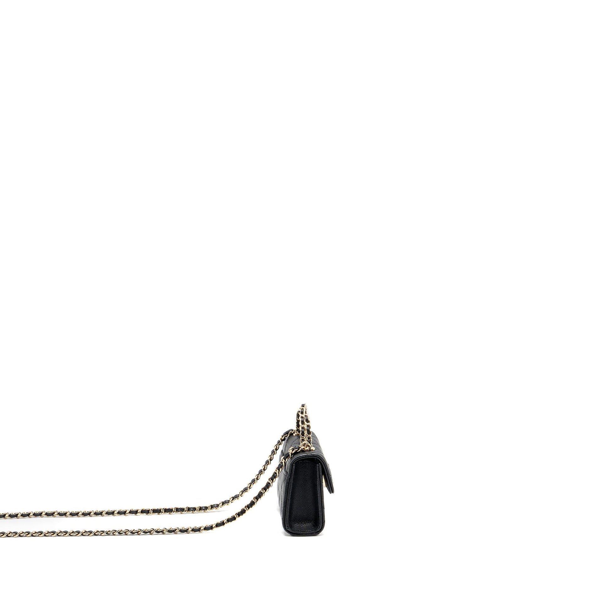 Chanel Top Handle Flap Caviar LGHW Microchip Black Shoulder Bag Black Lghwmicrochip