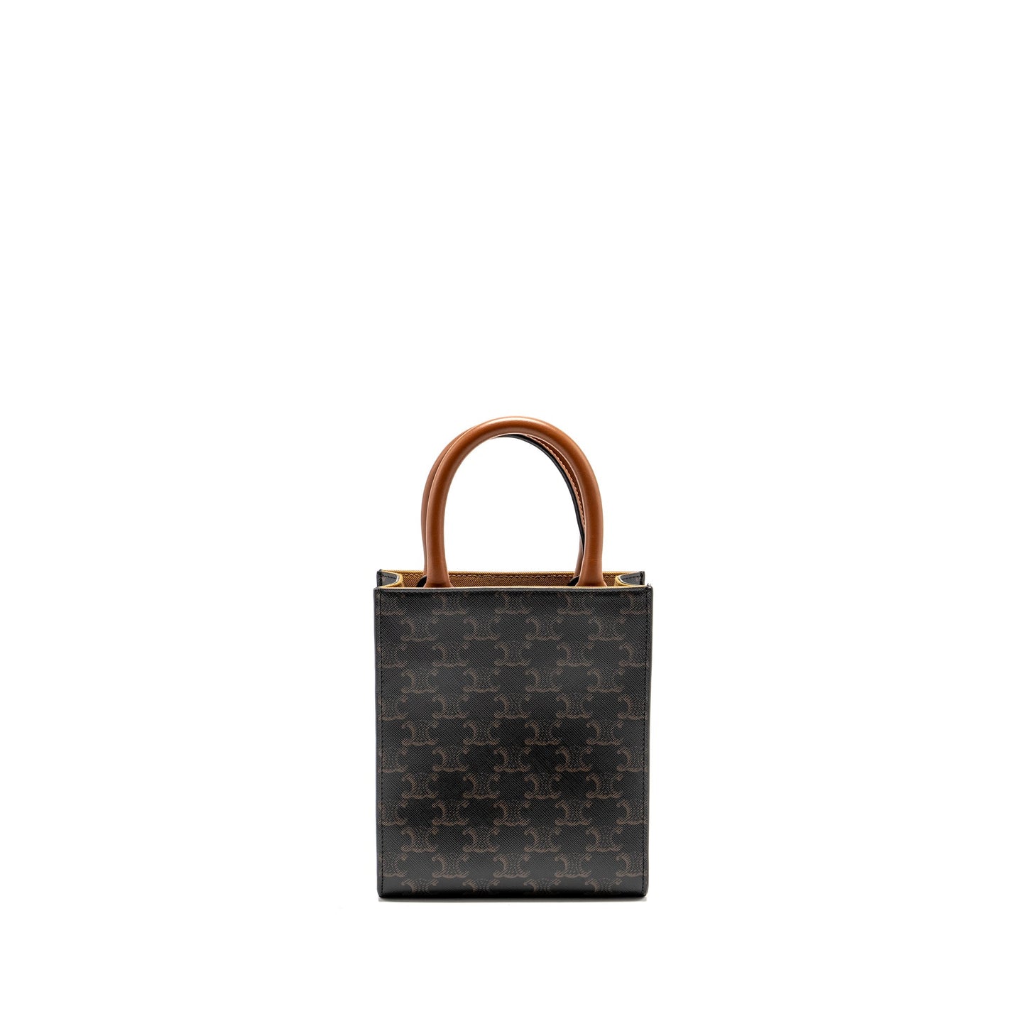 Celine Vertical Cabas Triomphe Multicolour Handbag Canvas Brown Travel Bag