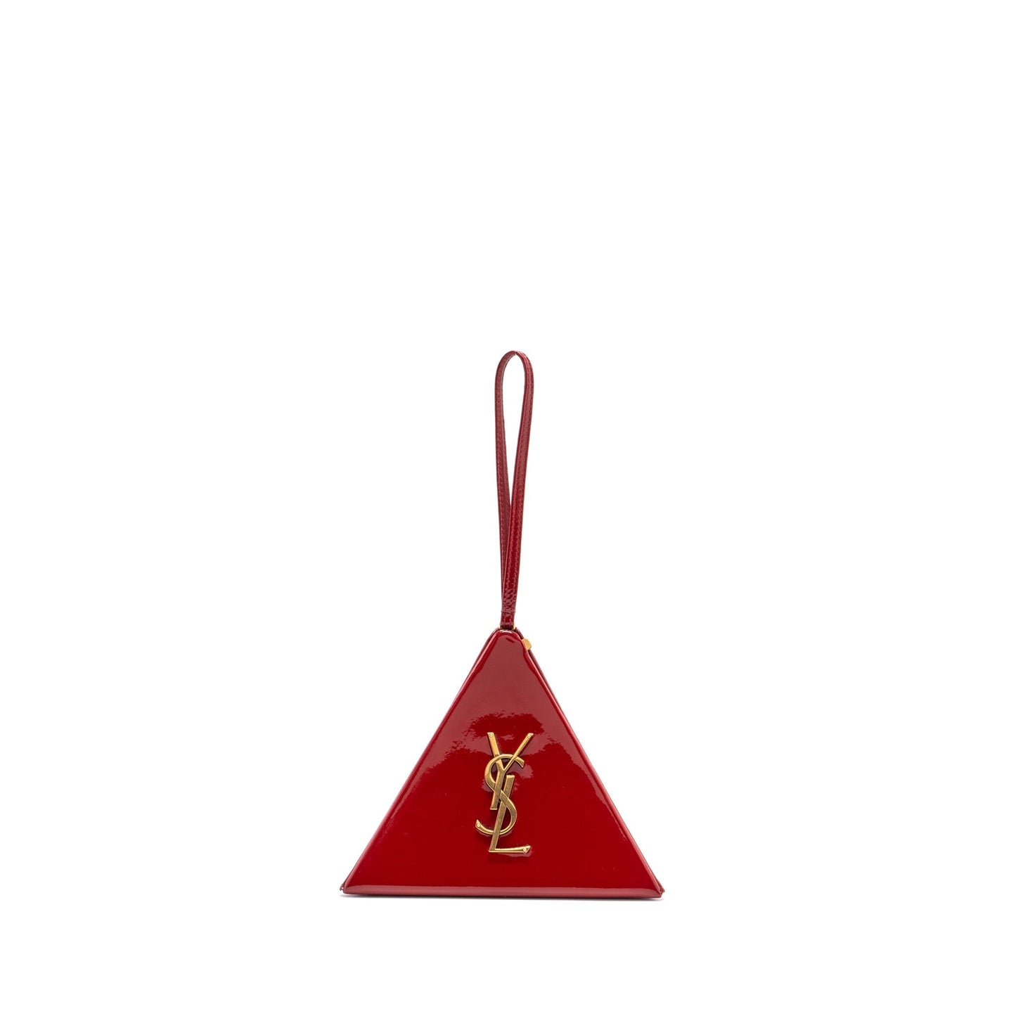YSL Saint Laurent Pyramid Clutch Patent Rouge Clutch Bag