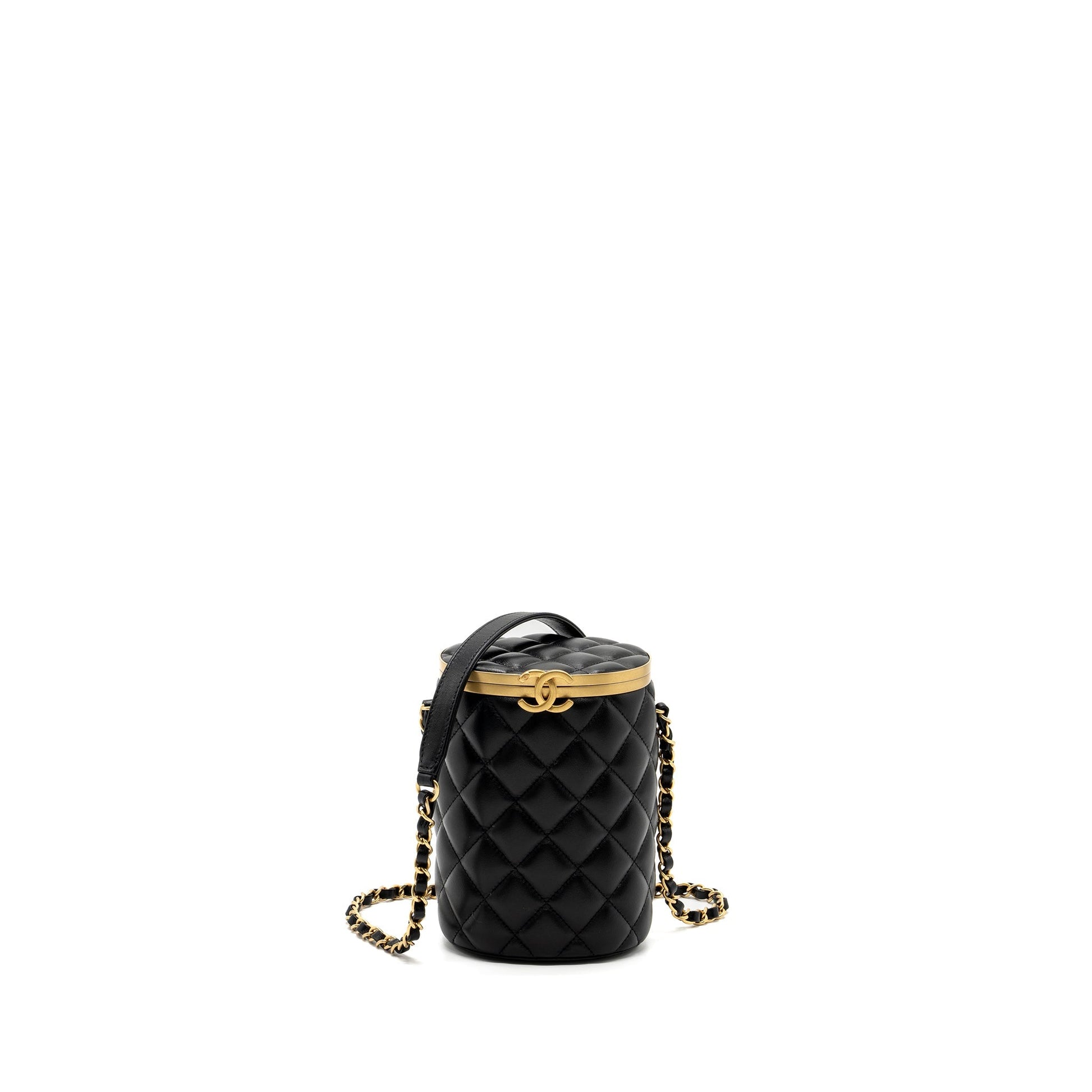 Chanel 21A Vanity Lambskin GHW Microchip Black Handbag