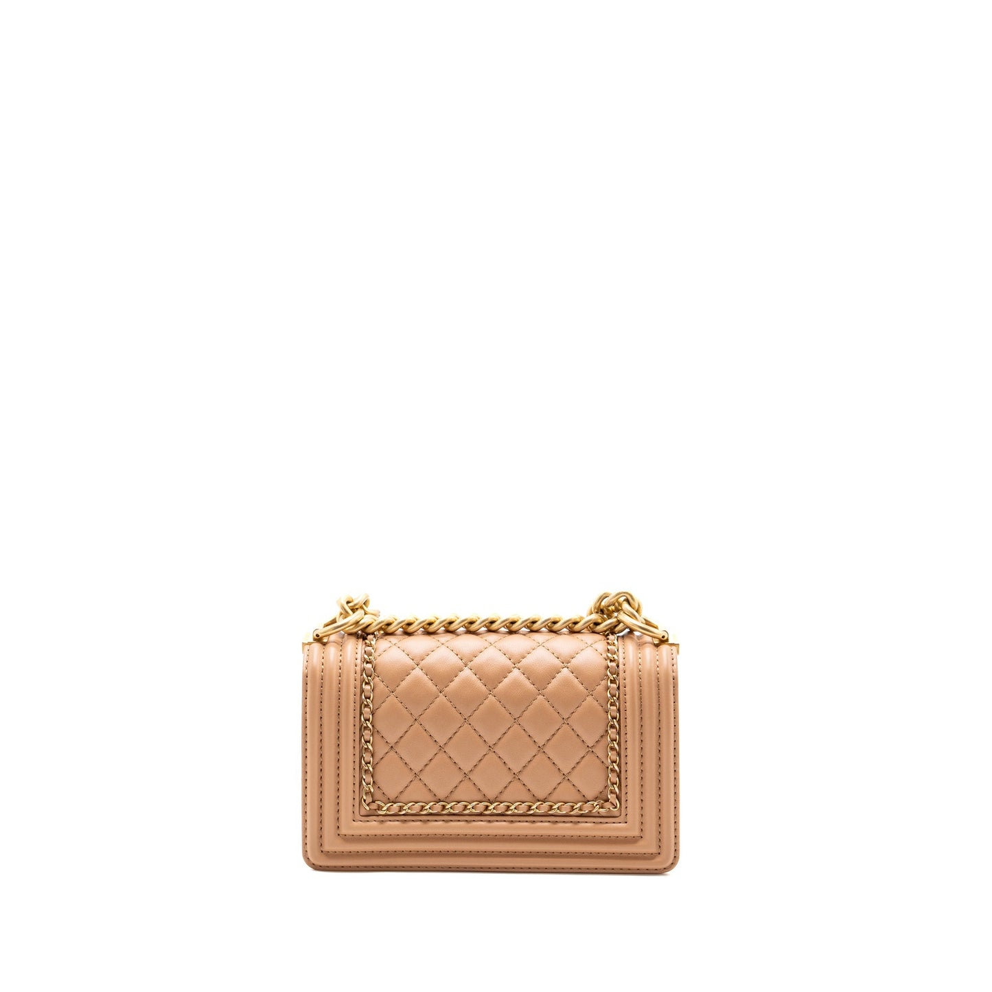 Chanel Boy limited edition Calfskin Dark GHW Beige Small Handbag