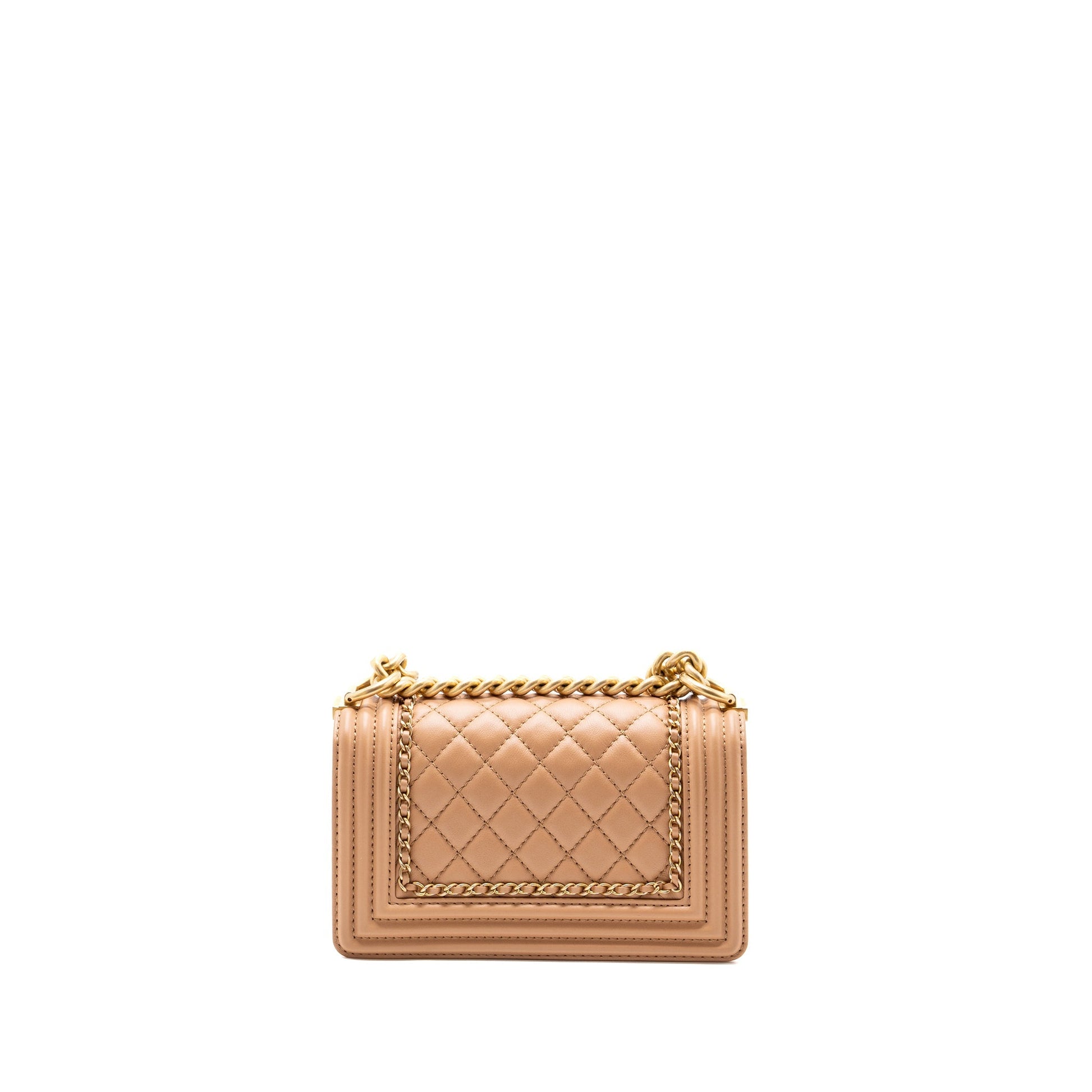 Chanel Boy limited edition Calfskin Dark GHW Beige Small Handbag