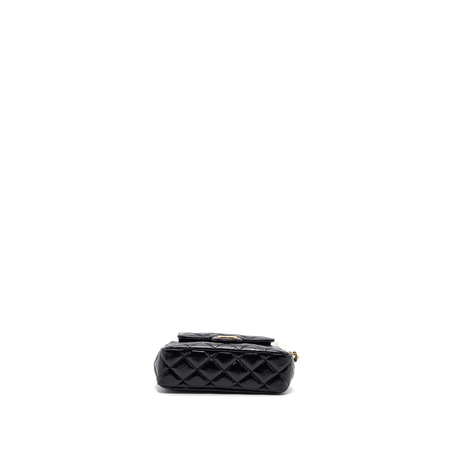 Chanel 23C HOBO Shiny Calfskin GHW Microchip Black Small Shoulder Bag
