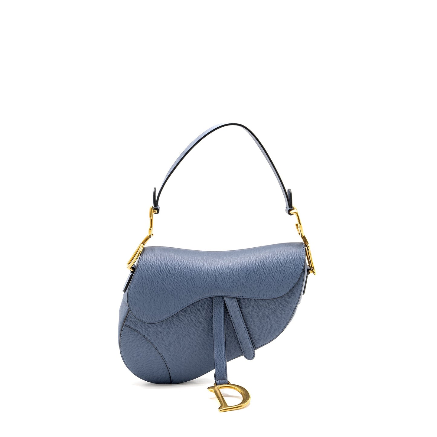 Dior Saddle Purse Calfskin Handbag Blue Medium Travel Bag