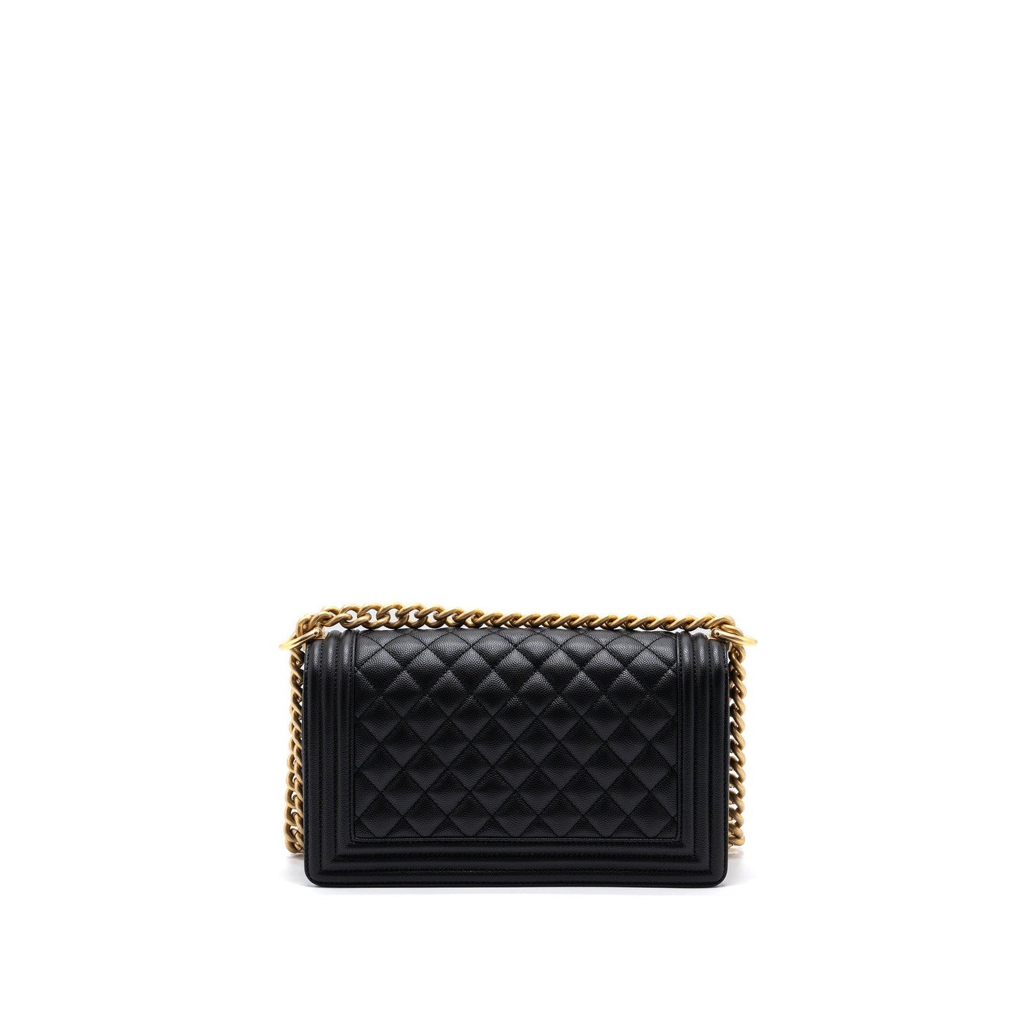 Chanel Classic Boy Caviar Brushed GHW microchip Black Handbag