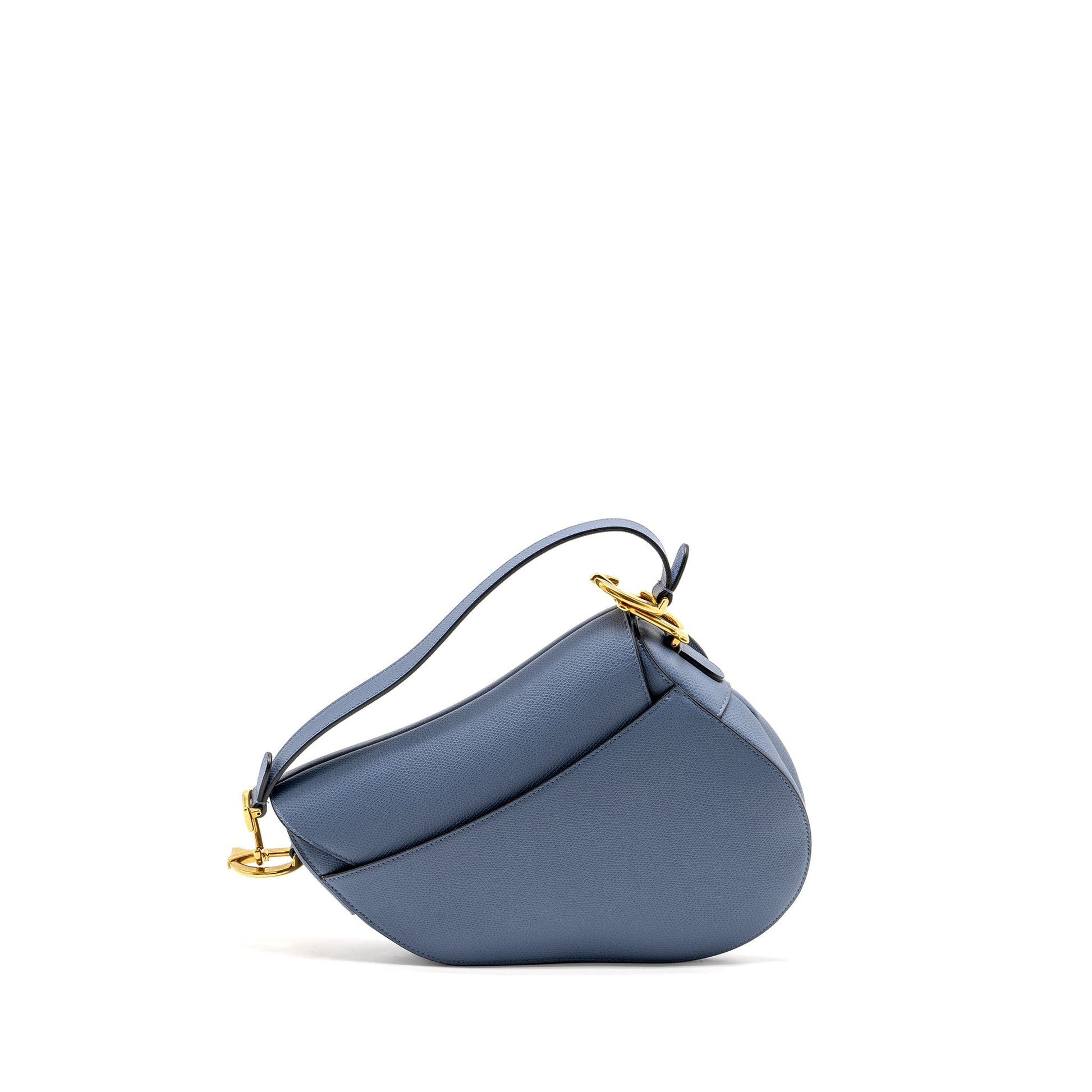 Dior Saddle Purse Calfskin Handbag Blue Medium Travel Bag