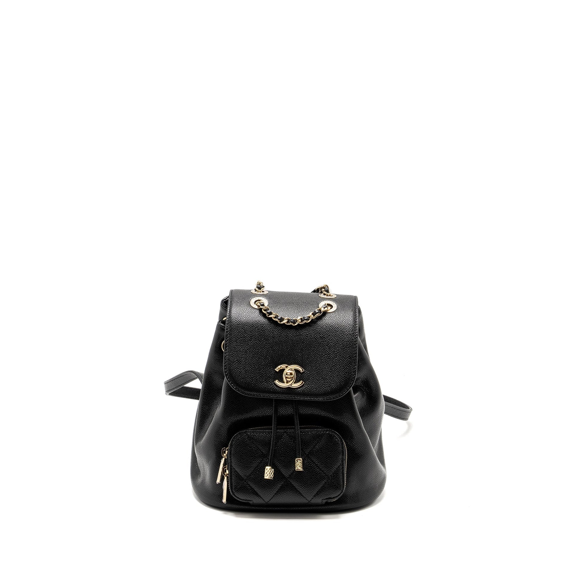 Chanel Affinity Backpack Caviar LGHW Microchip Black