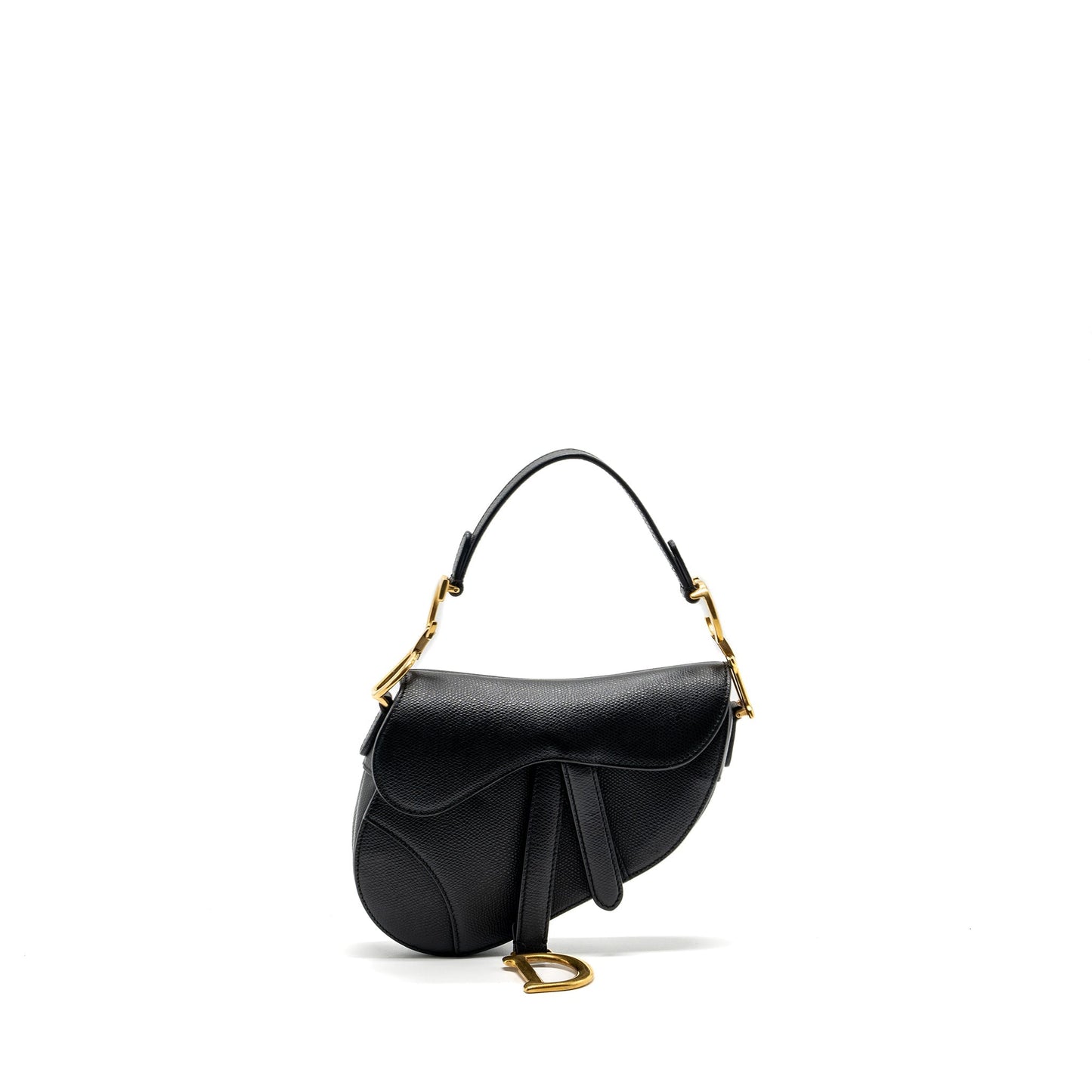 Dior Saddle Purse Grained Calfskin Handbag Black Mini Travel Bag