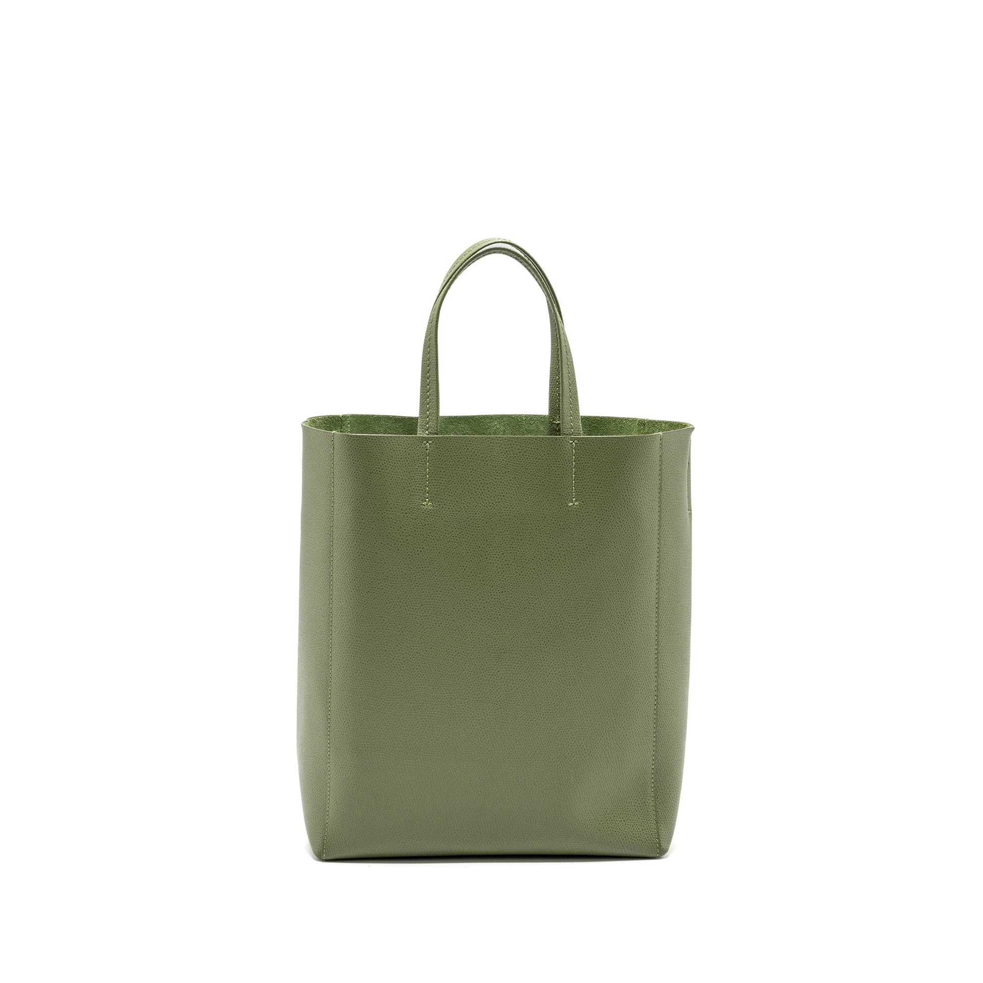 Luxury Vertical Cabas Tote Bag Grained Calfskin Green