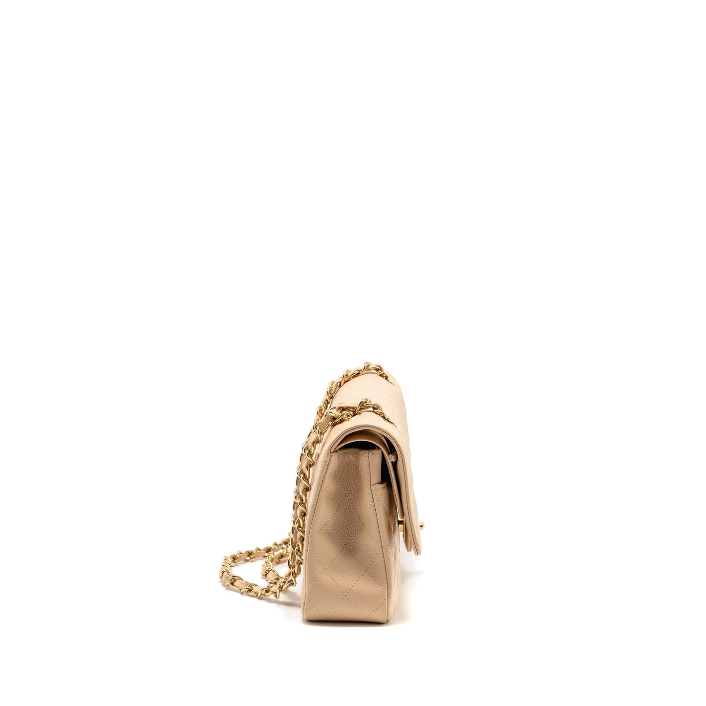Chanel Classic Double Flap Caviar GHW Beige Shoulder Bag Ghw 4