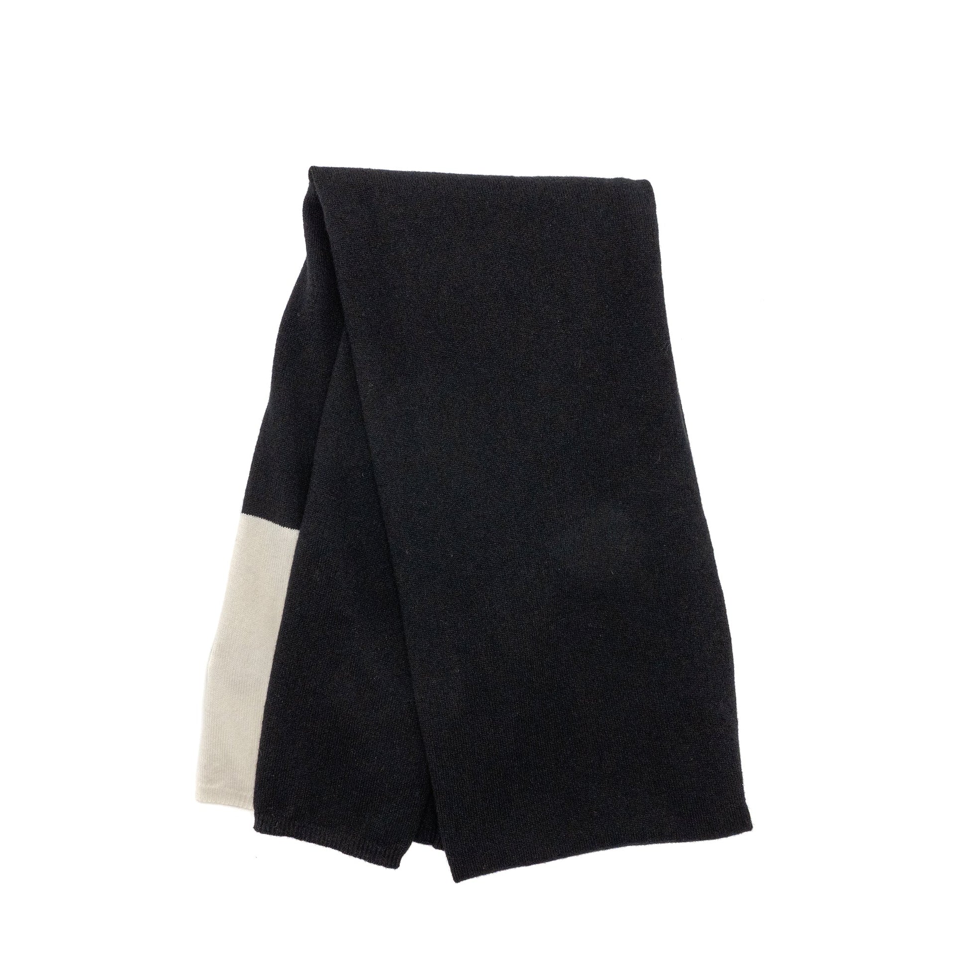 Chanel CC Logo Scarf Cashmere Black White Black White