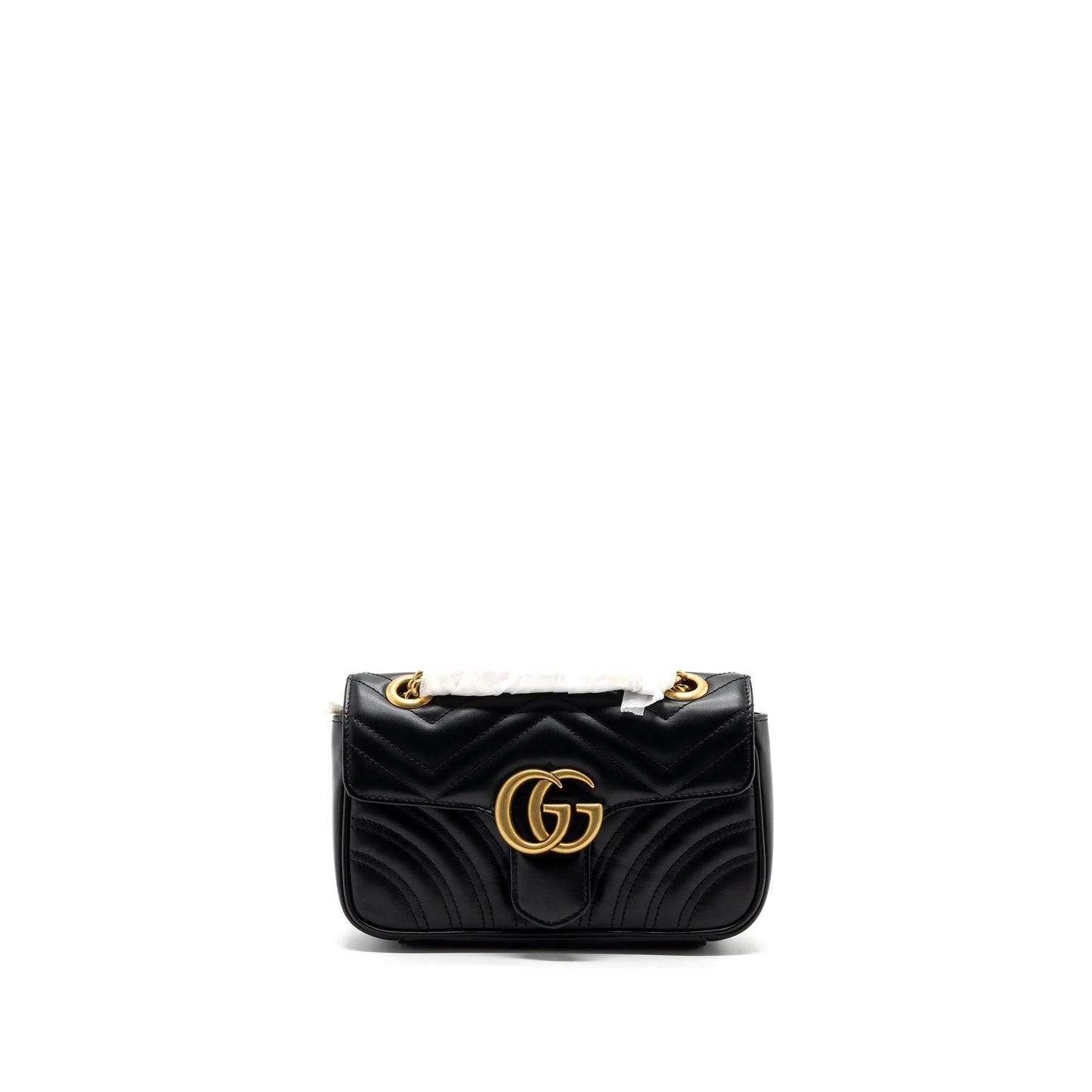 Gucci Marmont Calfskin Handbag Black Mini Travel Bag