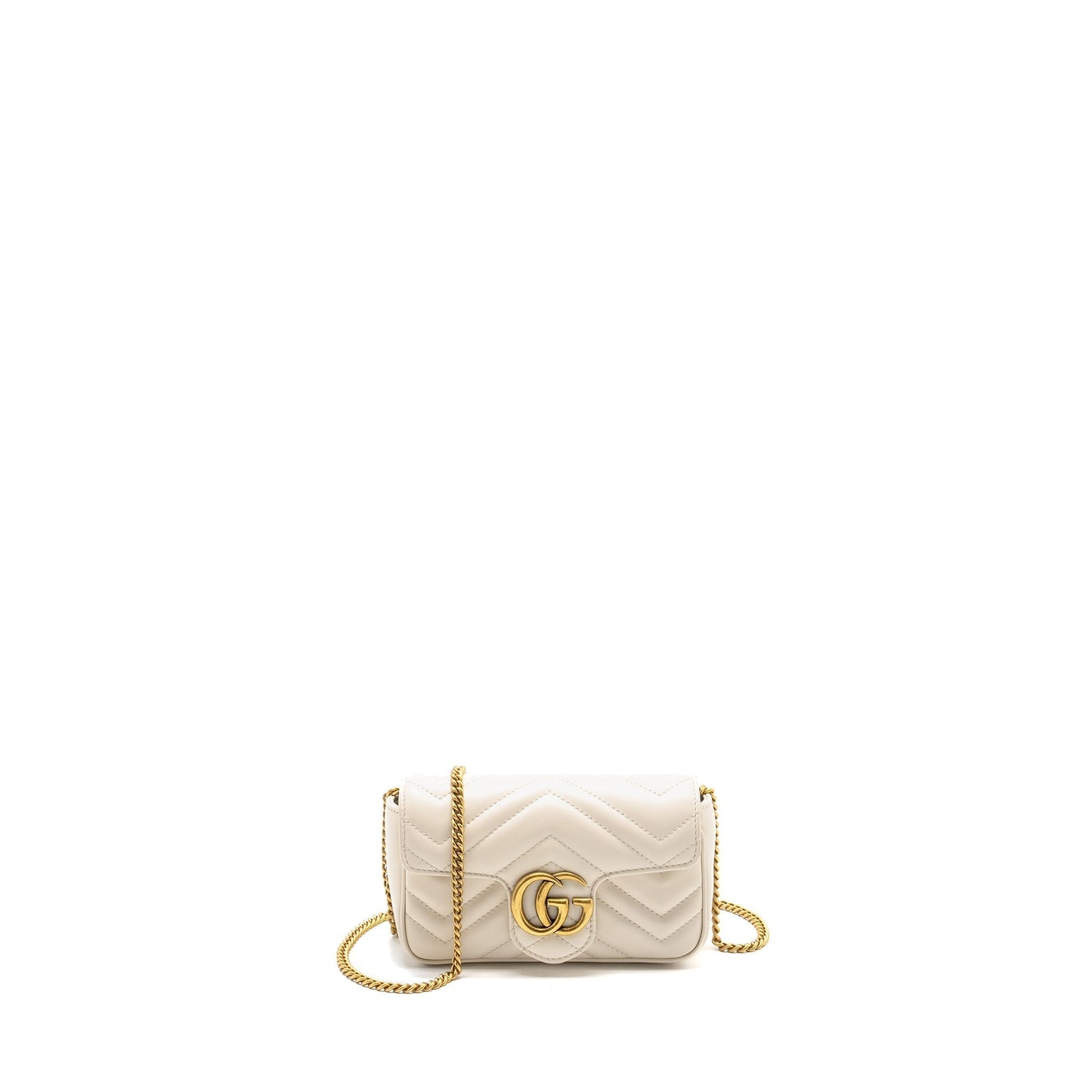 Gucci Marmont Super Calfskin Handbag White Mini Travel Bag
