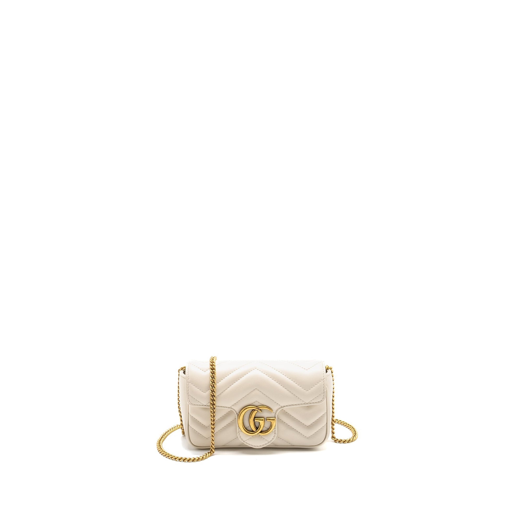 Gucci Marmont Super Calfskin Handbag White Mini Travel Bag