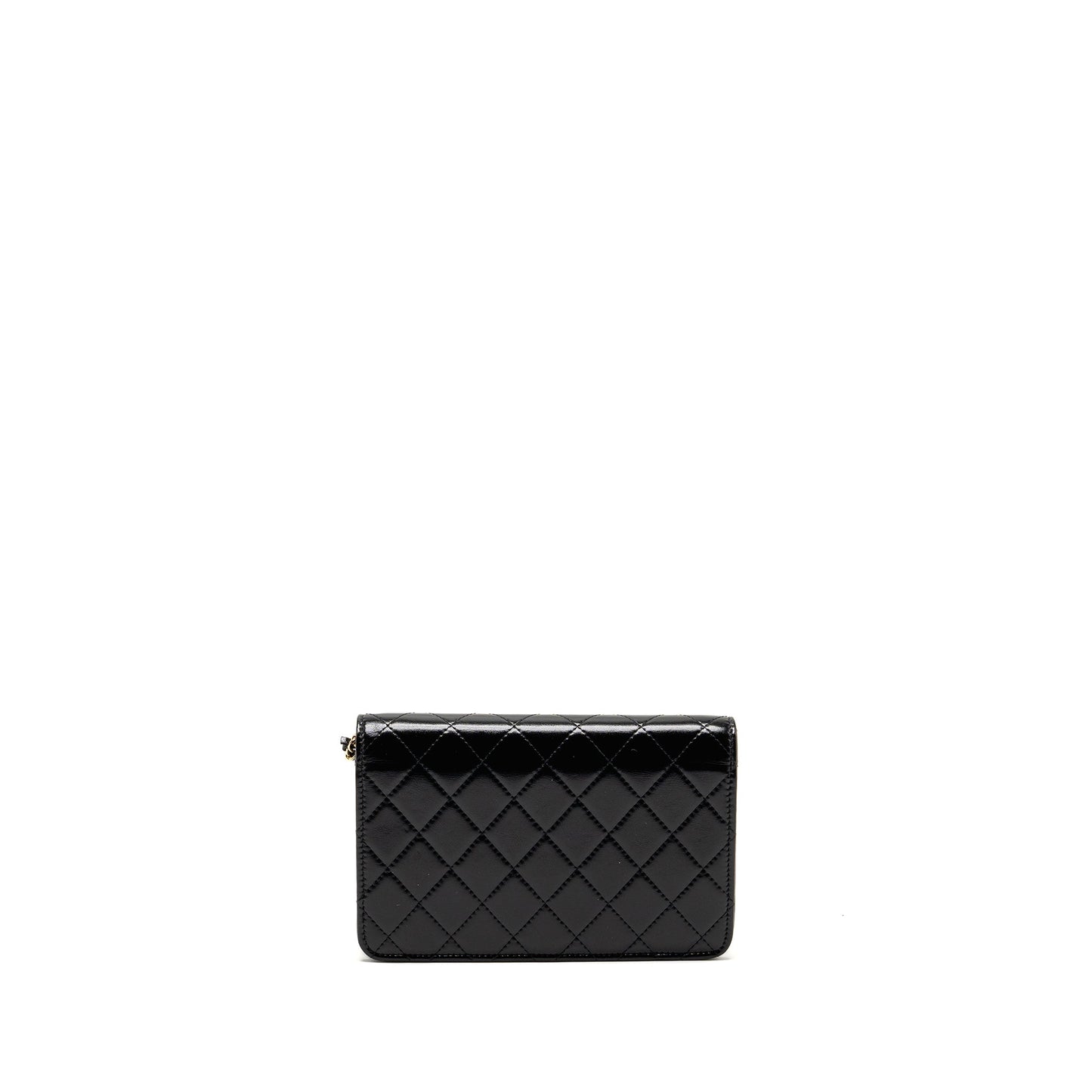 Chanel 24c 31 On Shiny Calfskin LGHW Black Wallet Case