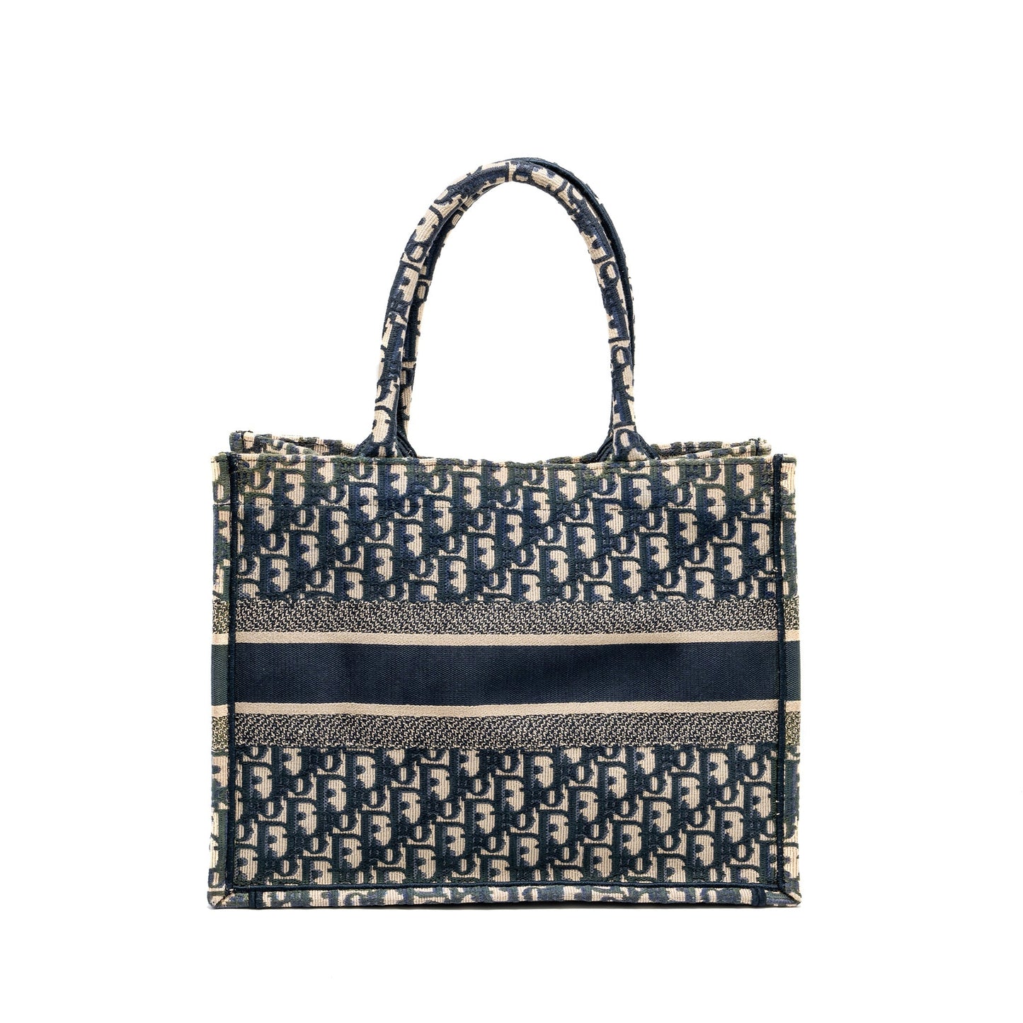 Dior Book Tote Oblique Embroidery Handbag Blue Medium Tote Bag Blue Handbag