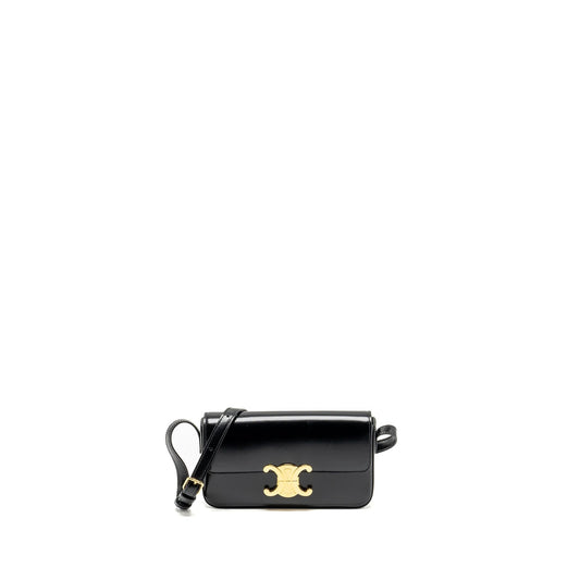 Celine Triomphe Purse Calfskin Handbag Black Mini Travel Bag