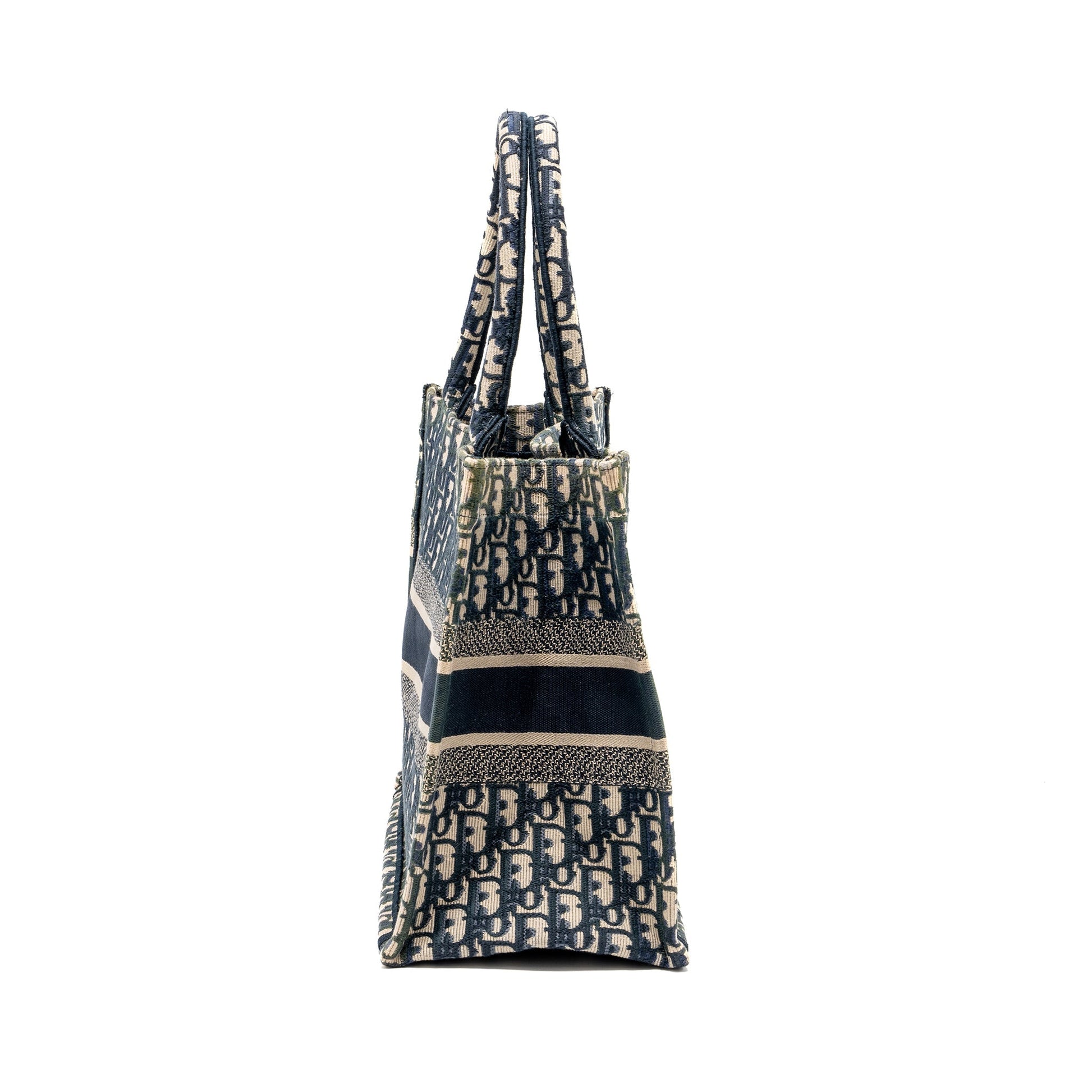 Dior Book Tote Oblique Embroidery Handbag Blue Medium Tote Bag Blue Handbag