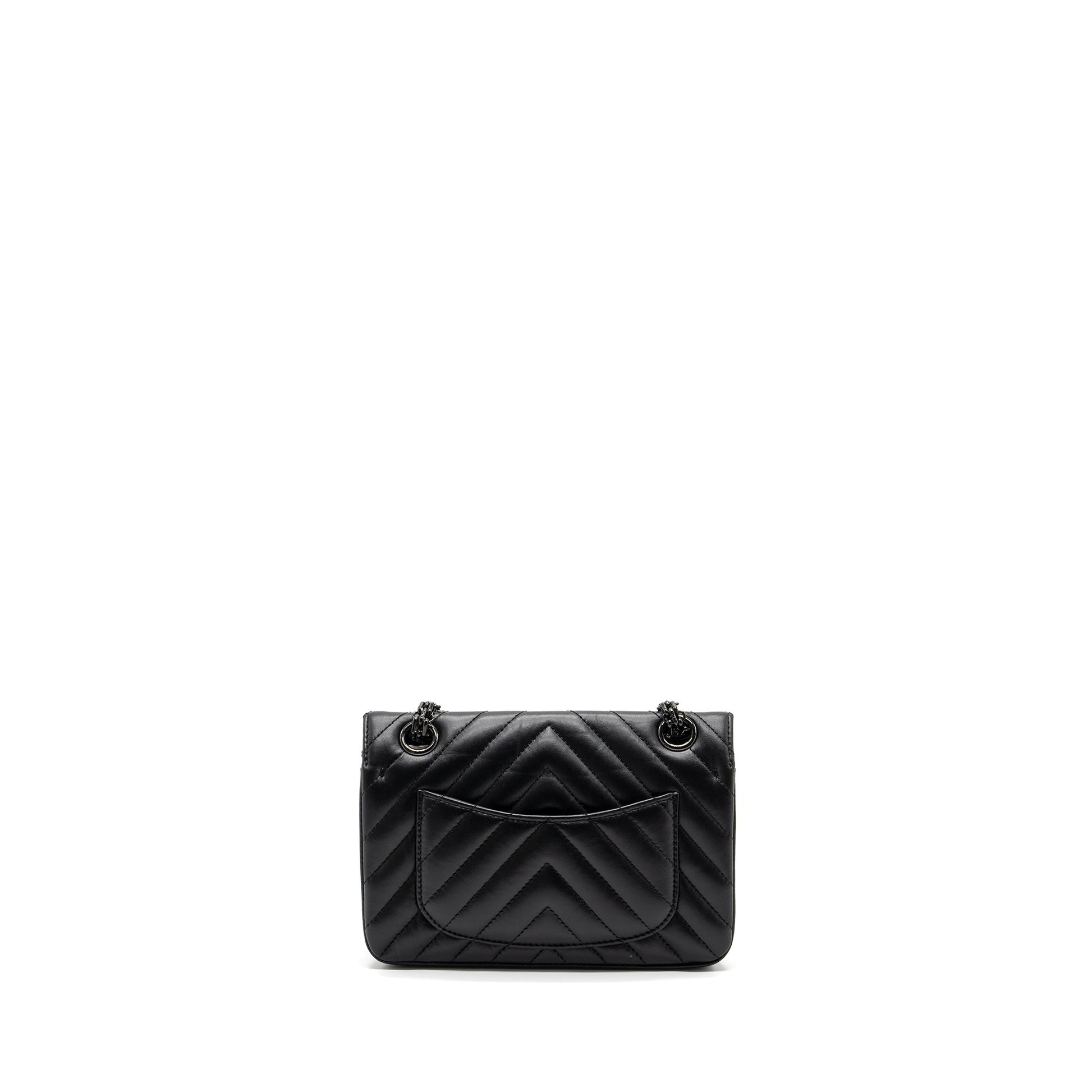 Chanel 2.55 Reissue Flap Chevron Calfskin So Black Shoulder Bag
