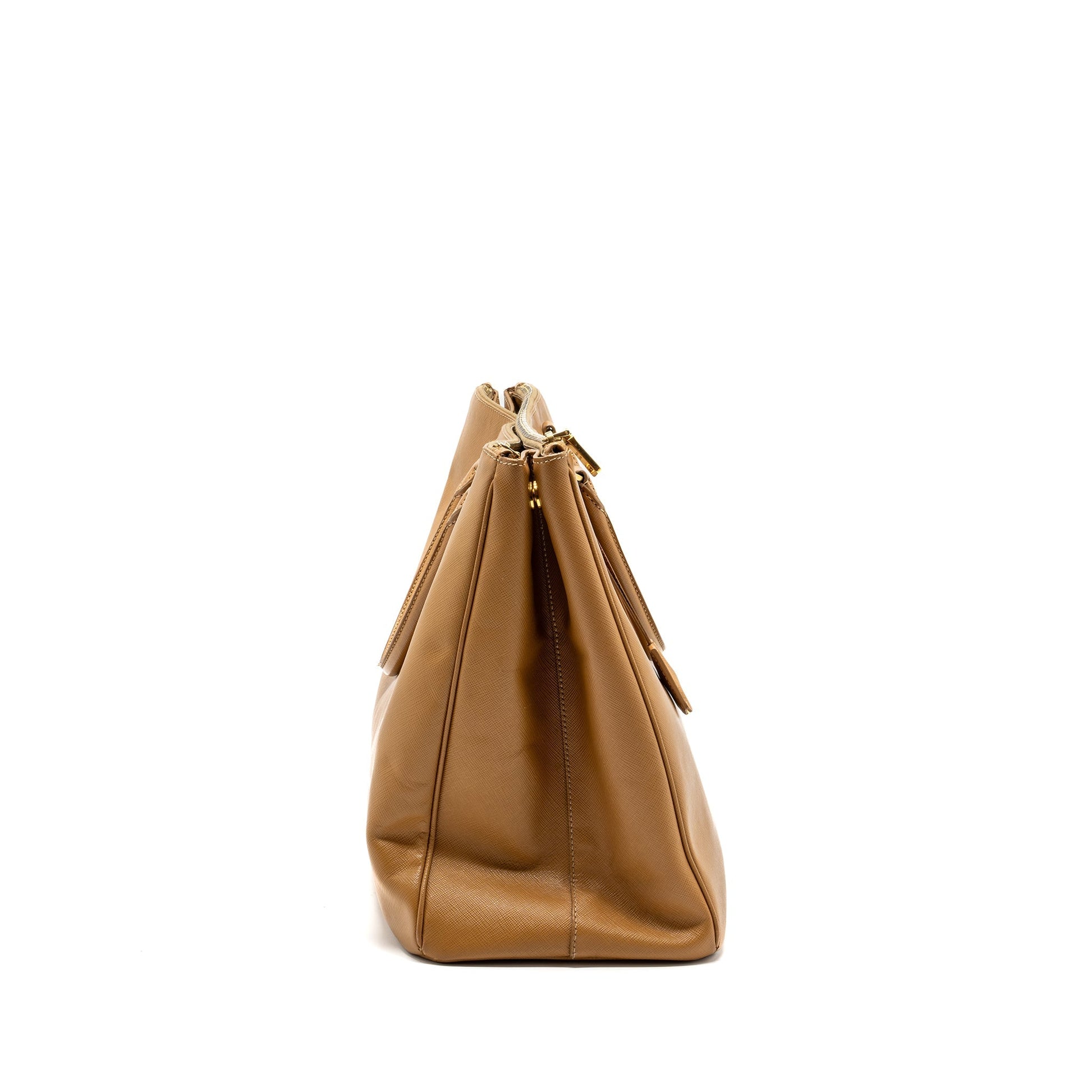 Prada X Double Zip Tote Purse Saffiano Calfskin Large Tote Bag