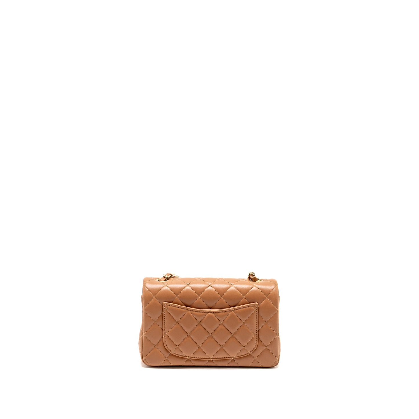 Chanel Rectangular Flap Lambskin Dark LGHW Beige Shoulder Bag