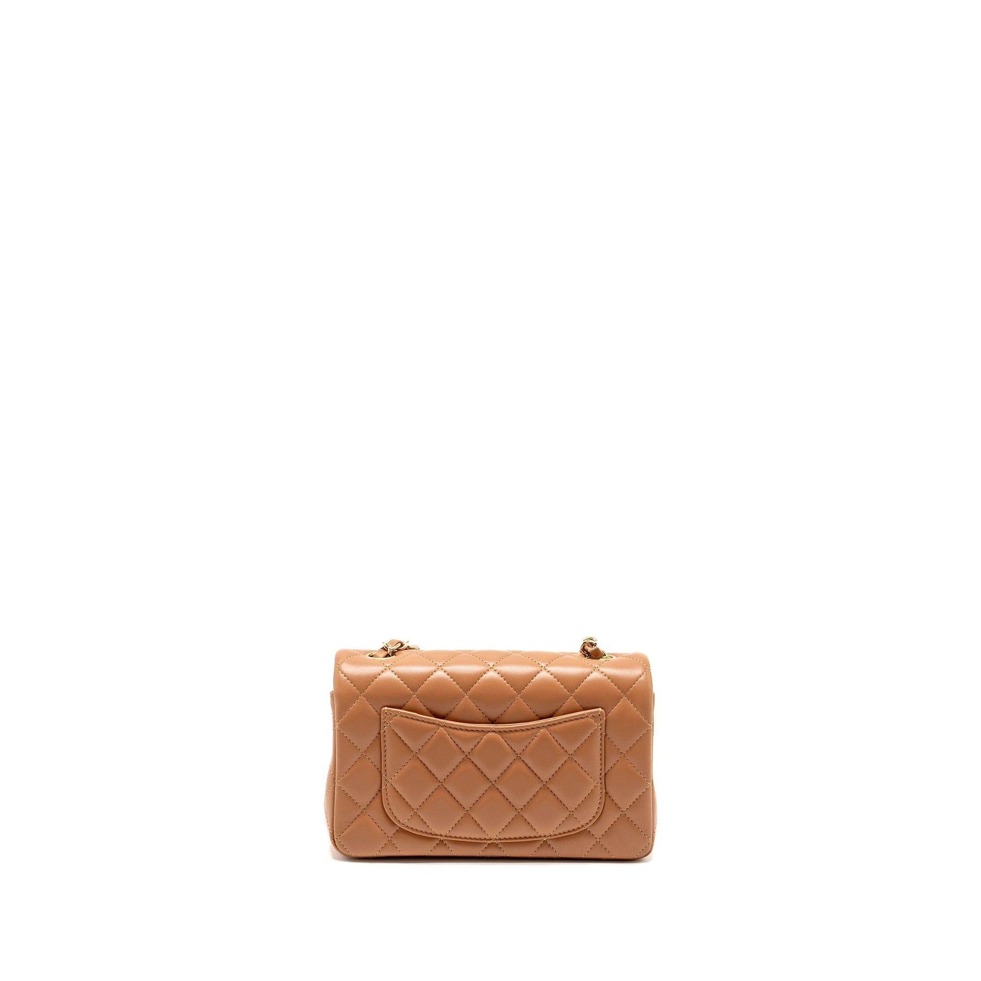 Chanel Rectangular Flap Lambskin Dark LGHW Beige Shoulder Bag
