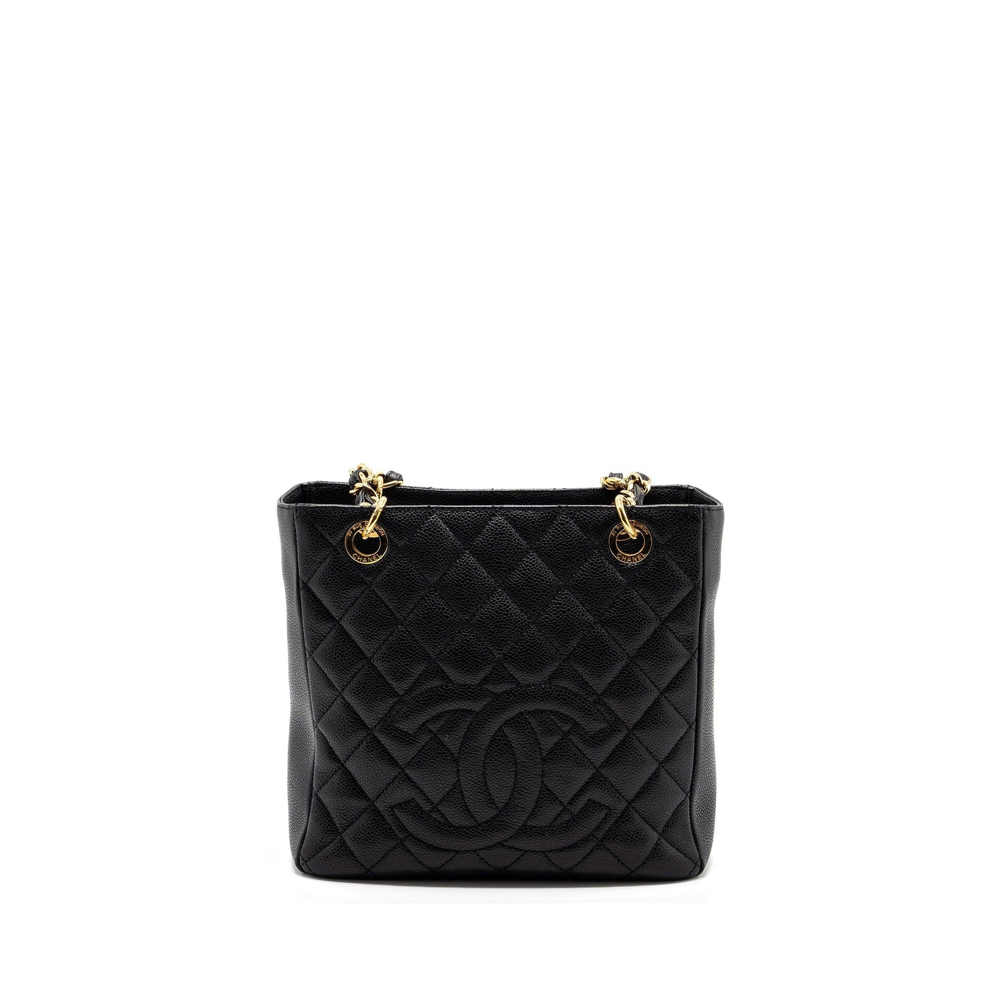 Chanel Grand Shopping Caviar GHW Black PM Tote Bag