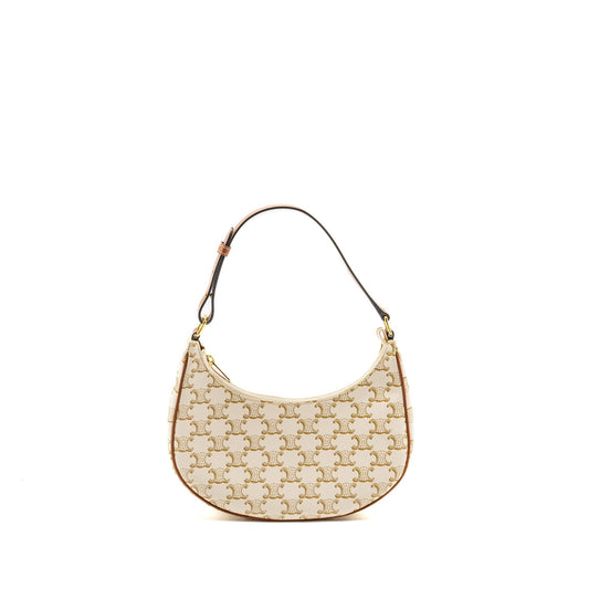 Celine Meduim Ava Purse Triomphe Calfskin Handbag Canvas White Travel Bag