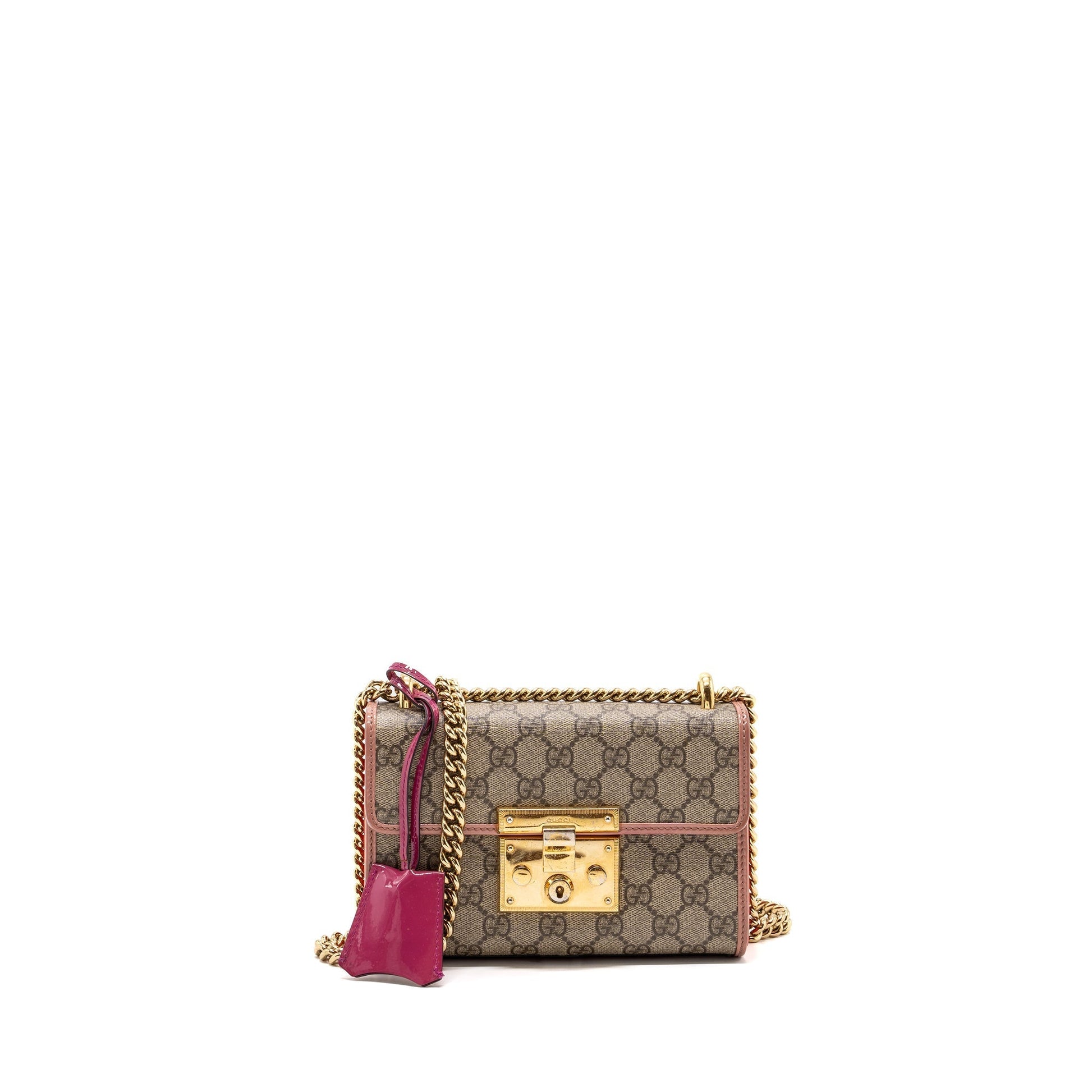 Gucci Padlock Crossbody Bag Patent Multicolour Canvas