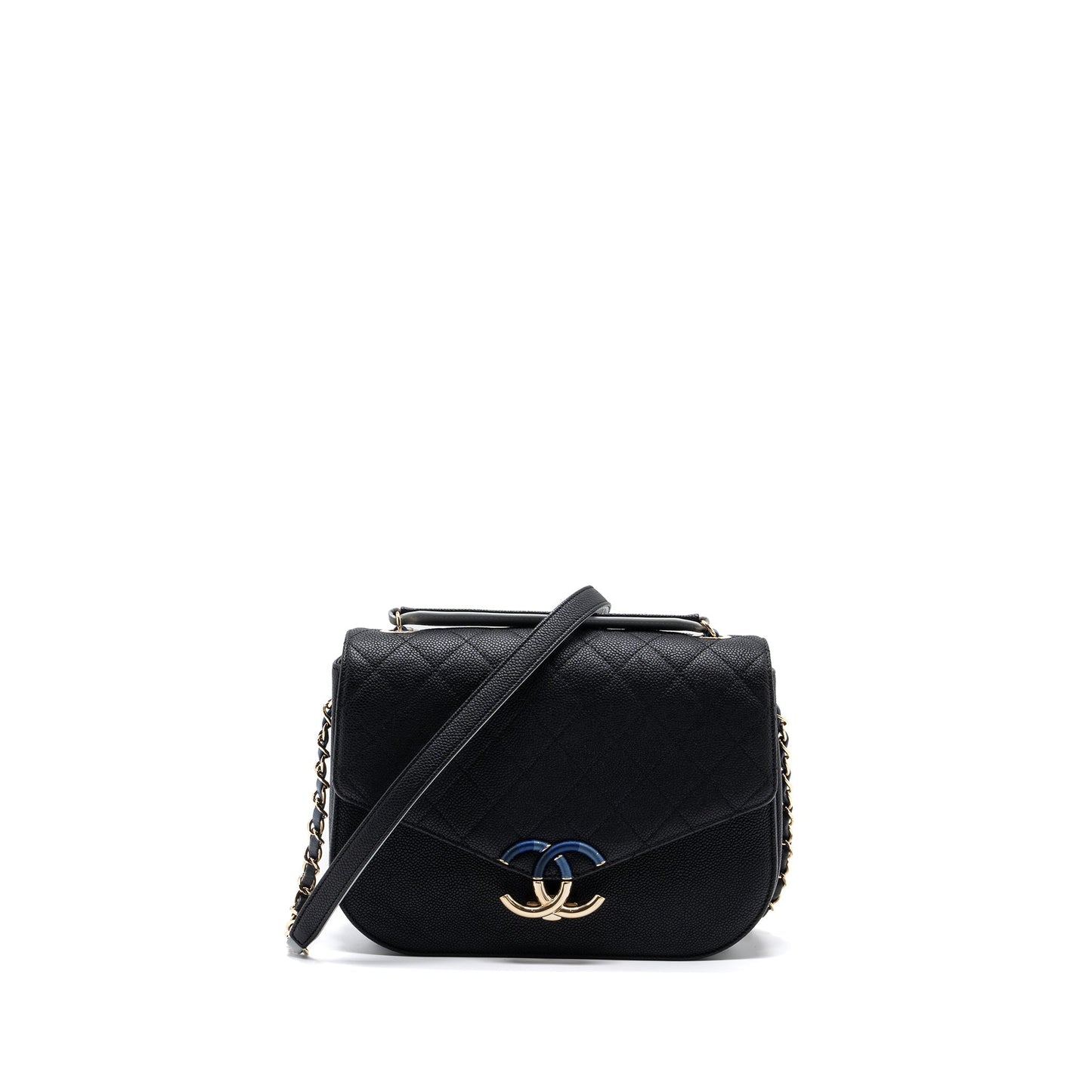 Chanel Flap handle Caviar LGHW Multicolour Black Shoulder Bag