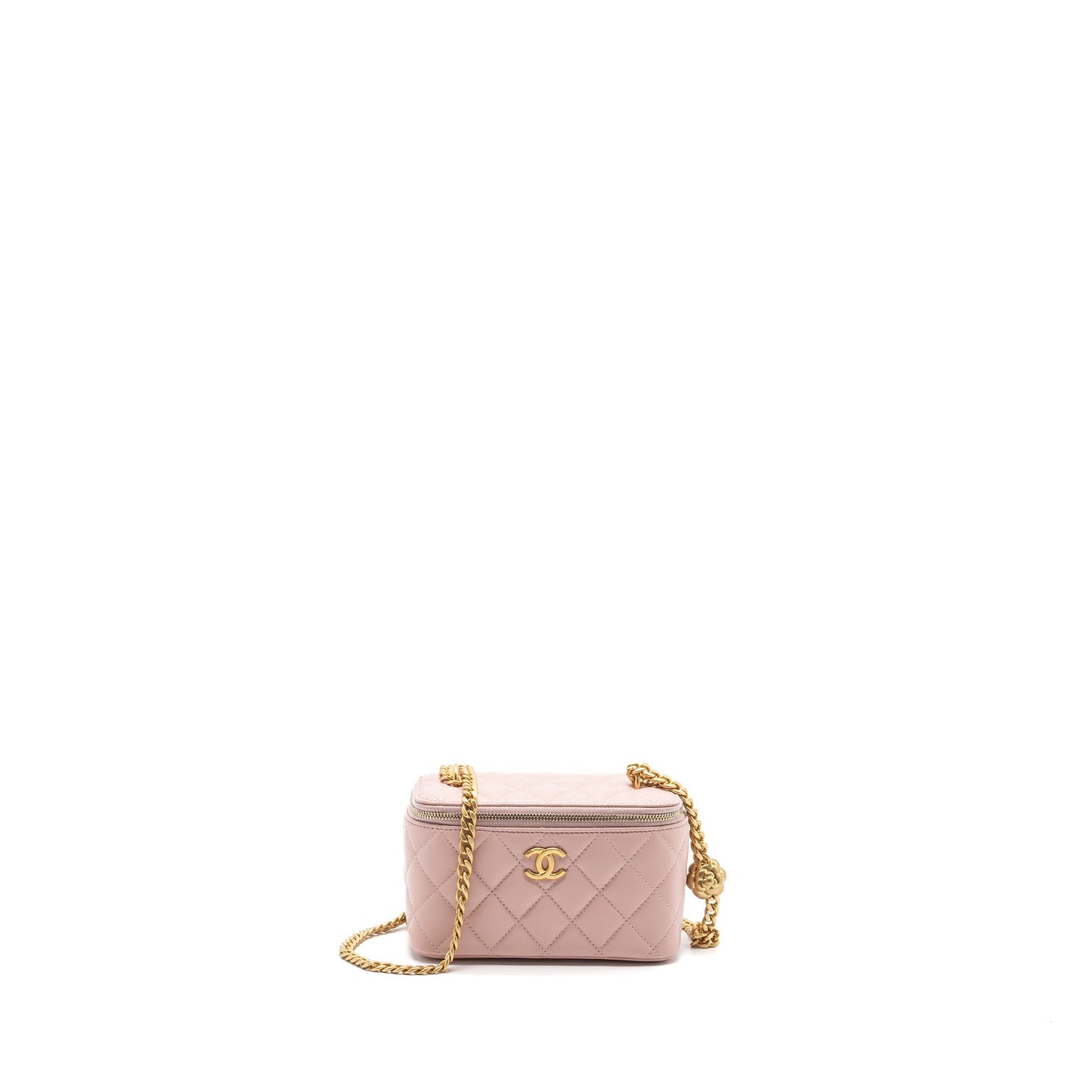 Chanel Long Vanity Camellia Lambskin Light GHW Pink Handbag