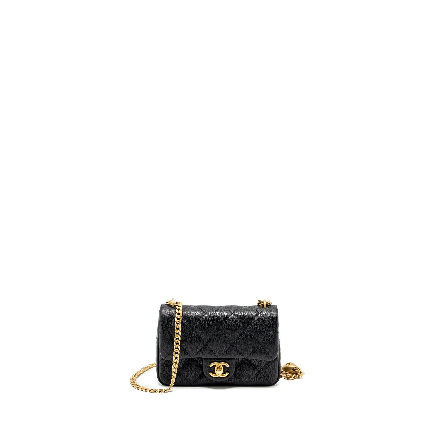 Chanel 24p Coco Love Flap Adjustable Caviar Black Shoulder Bag