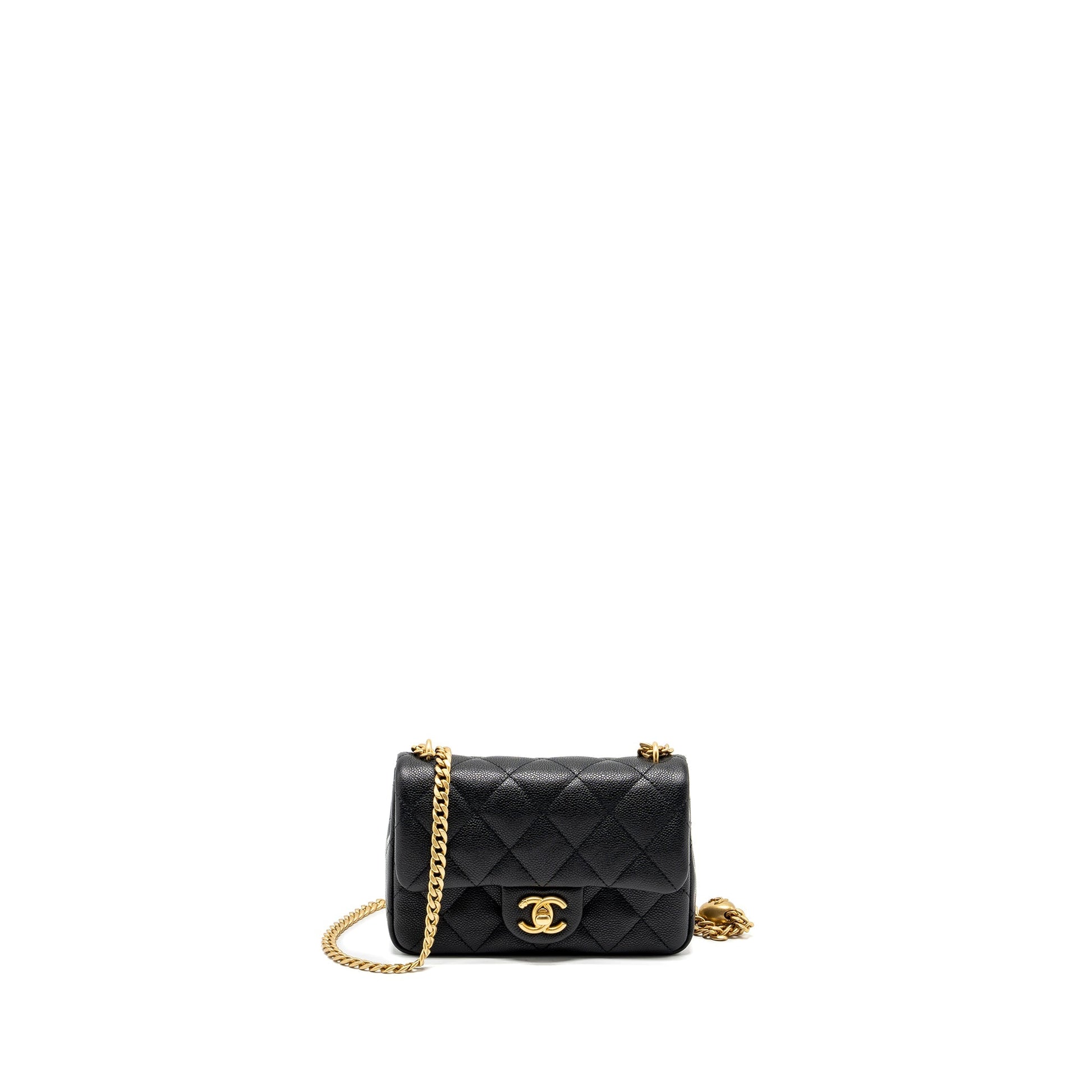 Chanel 24p Coco Love Flap Adjustable Caviar Black Shoulder Bag