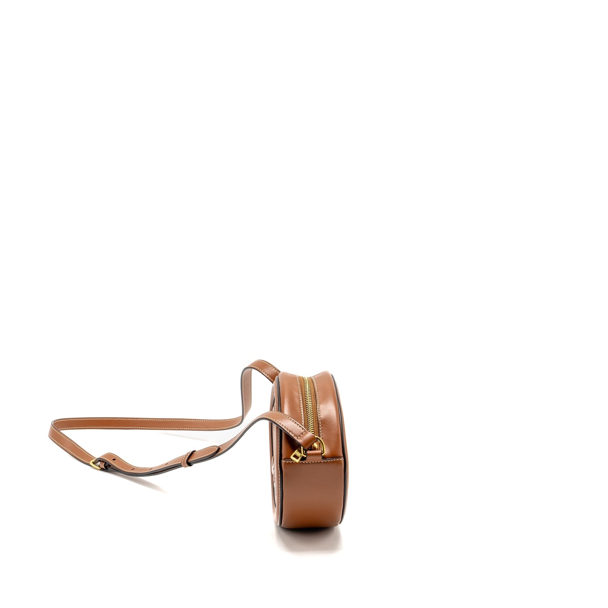 Celine Oval Purse Smooth Calfskin Handbag Tan Travel Bag