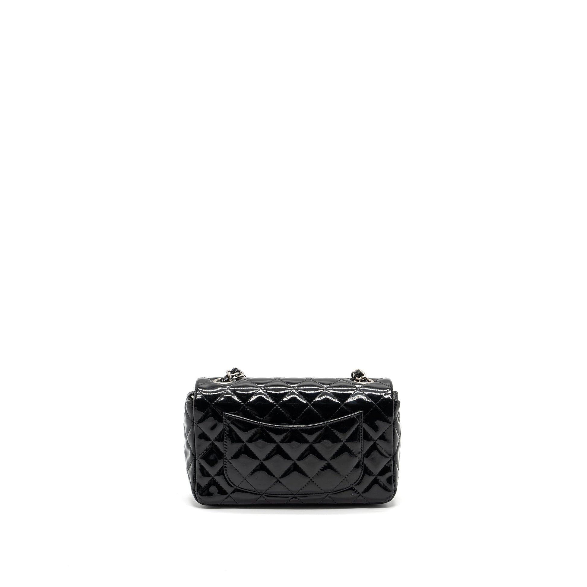 Chanel Rectangular Flap Patent SHW Black Shoulder Bag