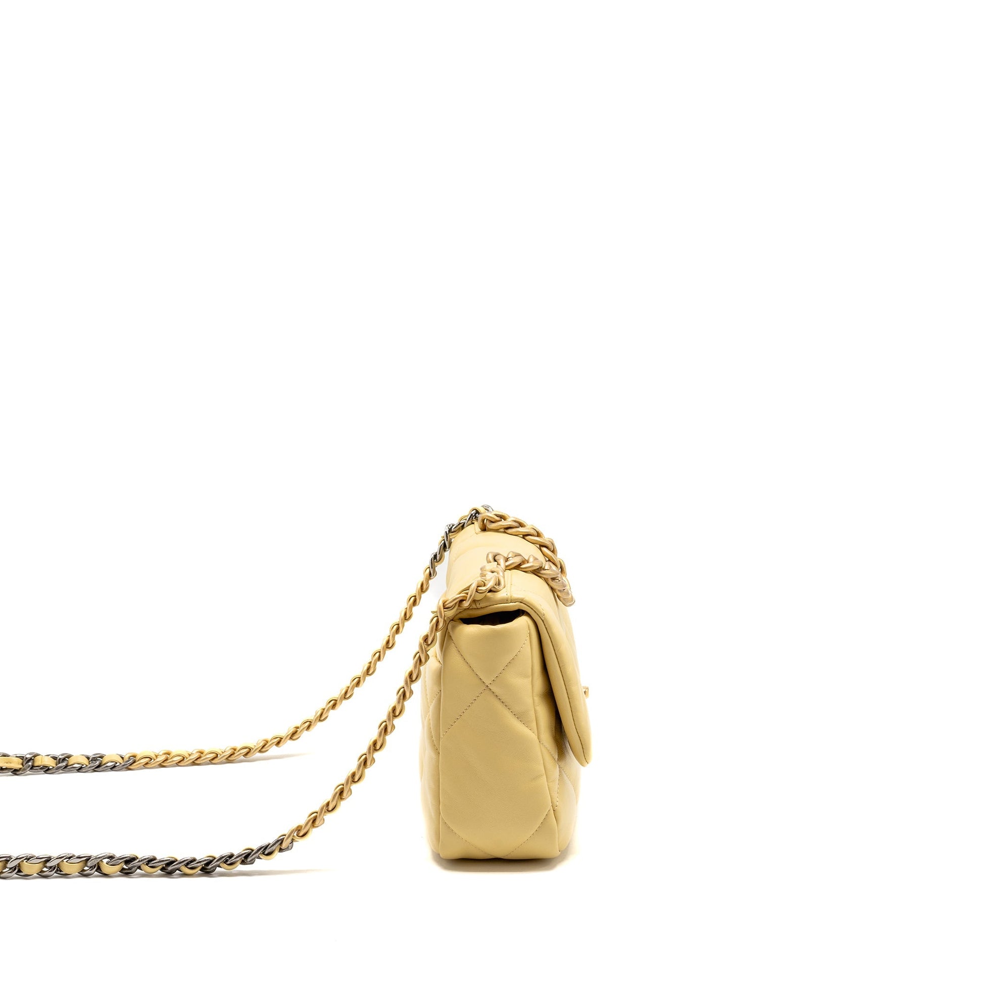 Chanel 19 Lambskin Yellow Hardware Microchip Multicolour Small Handbag