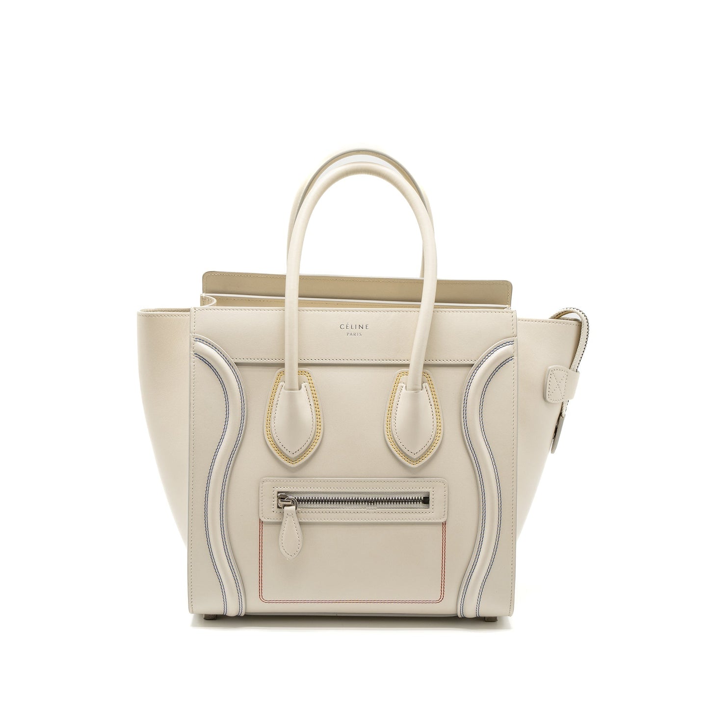 Celine Micro Luggage Purse Calfskin Handbag White Travel Bag