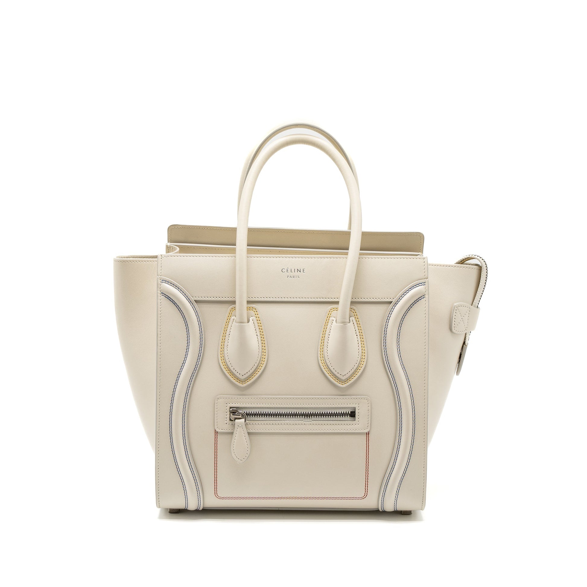 Celine Micro Luggage Purse Calfskin Handbag White Travel Bag