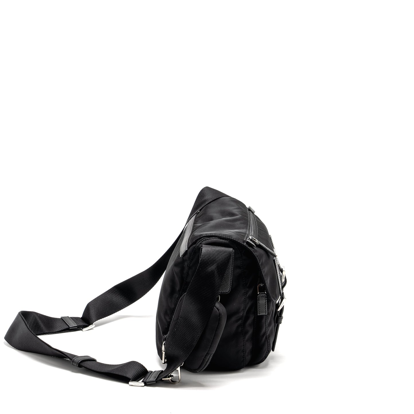 Prada Messenger Purse Re Handbag Nylon Black Travel Bag