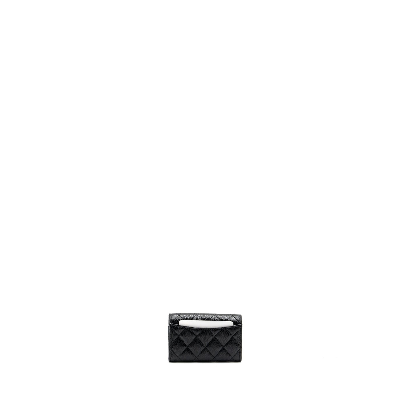 Chanel classic flap card holder caviar GHW Black Wallet Case Microchip 6