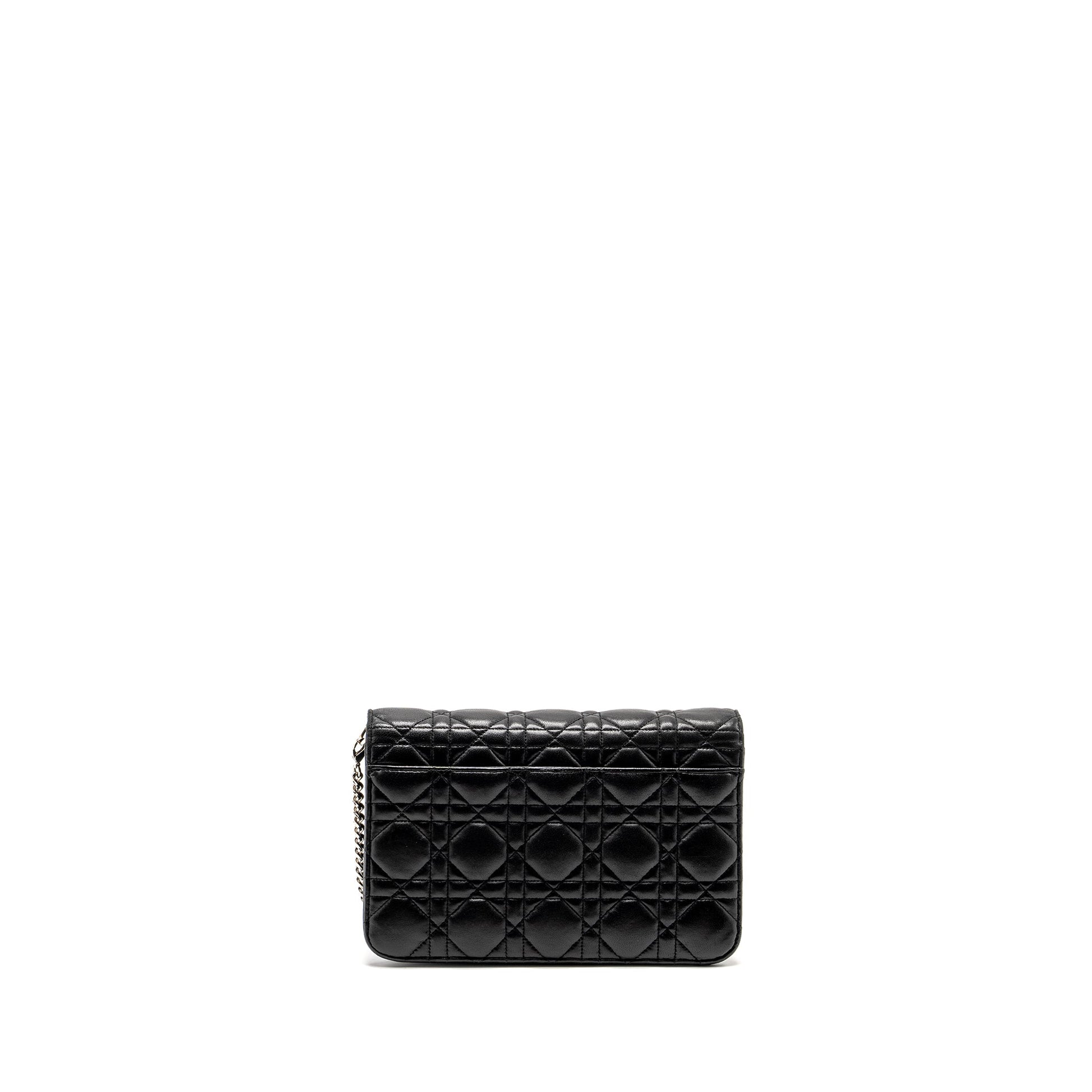 Dior Miss Promenade Pouch Purse Lambskin Handbag Black Travel Bag