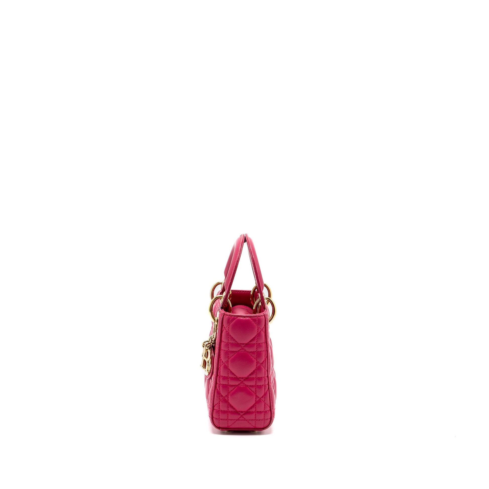 Dior Lady Lambskin Handbag Pink Mini Travel Bag