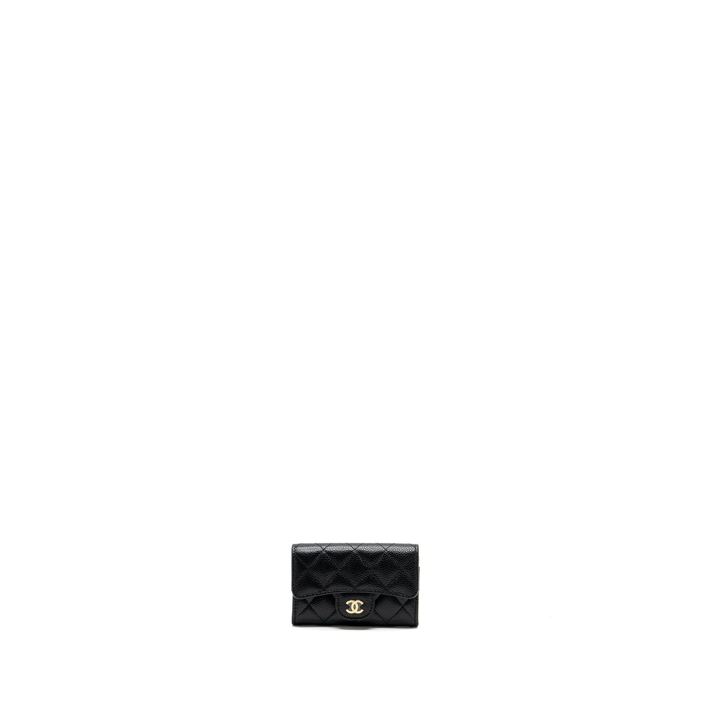 Chanel classic flap card holder caviar GHW Black Wallet Case Microchip 6