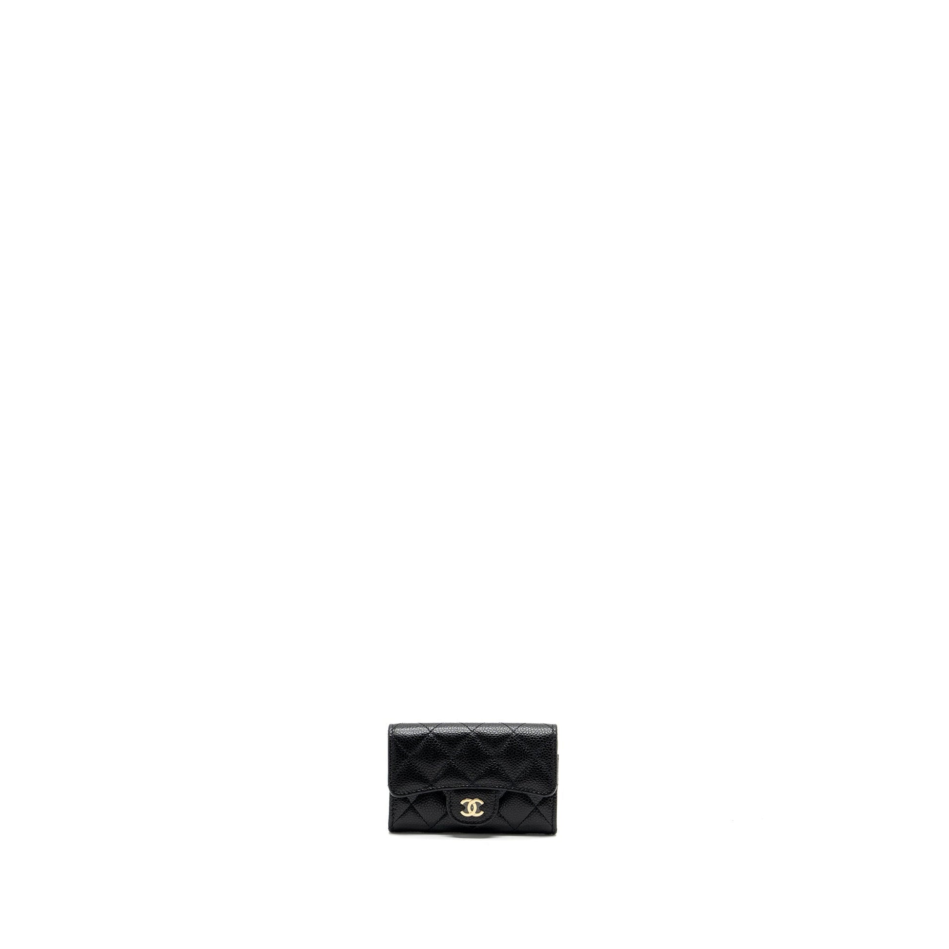 Chanel classic flap card holder caviar GHW Black Wallet Case Microchip 6