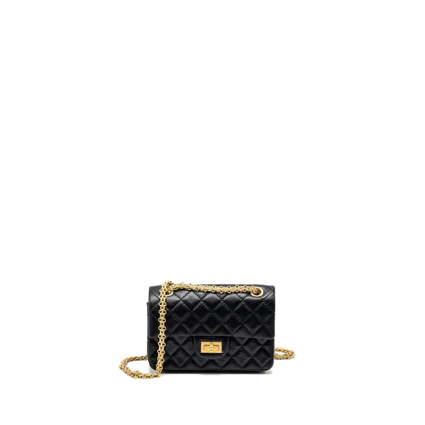 Chanel 2.55 Reissue Aged Calfskin GHW Microchip Black Mini Bag